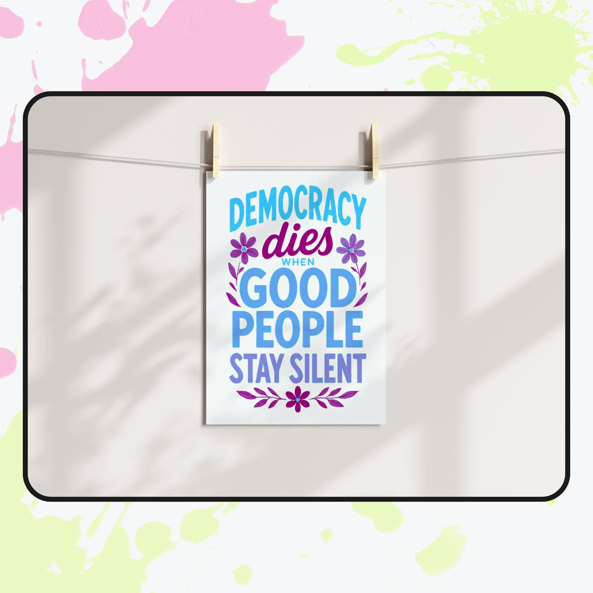 Printable Protest Posters Bundle (60+) | Activist Wall Art | Pro-Choice, Anti-Trump, BLM, No Kings Signs | Instant Download Prints 5 Sizes