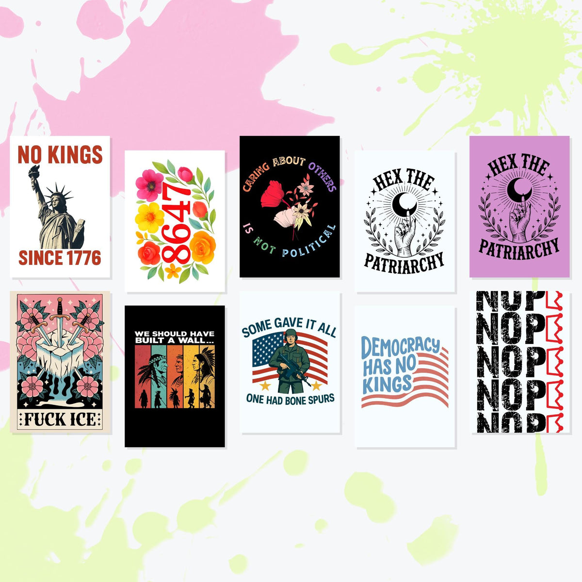 Printable Protest Posters Bundle (60+) | Activist Wall Art | Pro-Choice, Anti-Trump, BLM, No Kings Signs | Instant Download Prints 5 Sizes