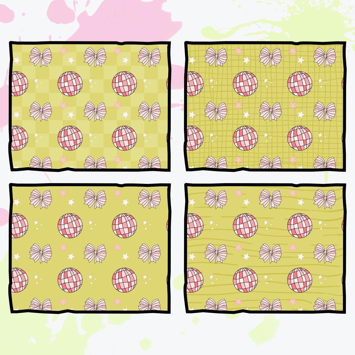 Coquette Christmas Seamless Patterns | 12 Unique Digital Papers | Transparent + Color Backgrounds | Pink Holiday Scrapbook PNG 300 DPI