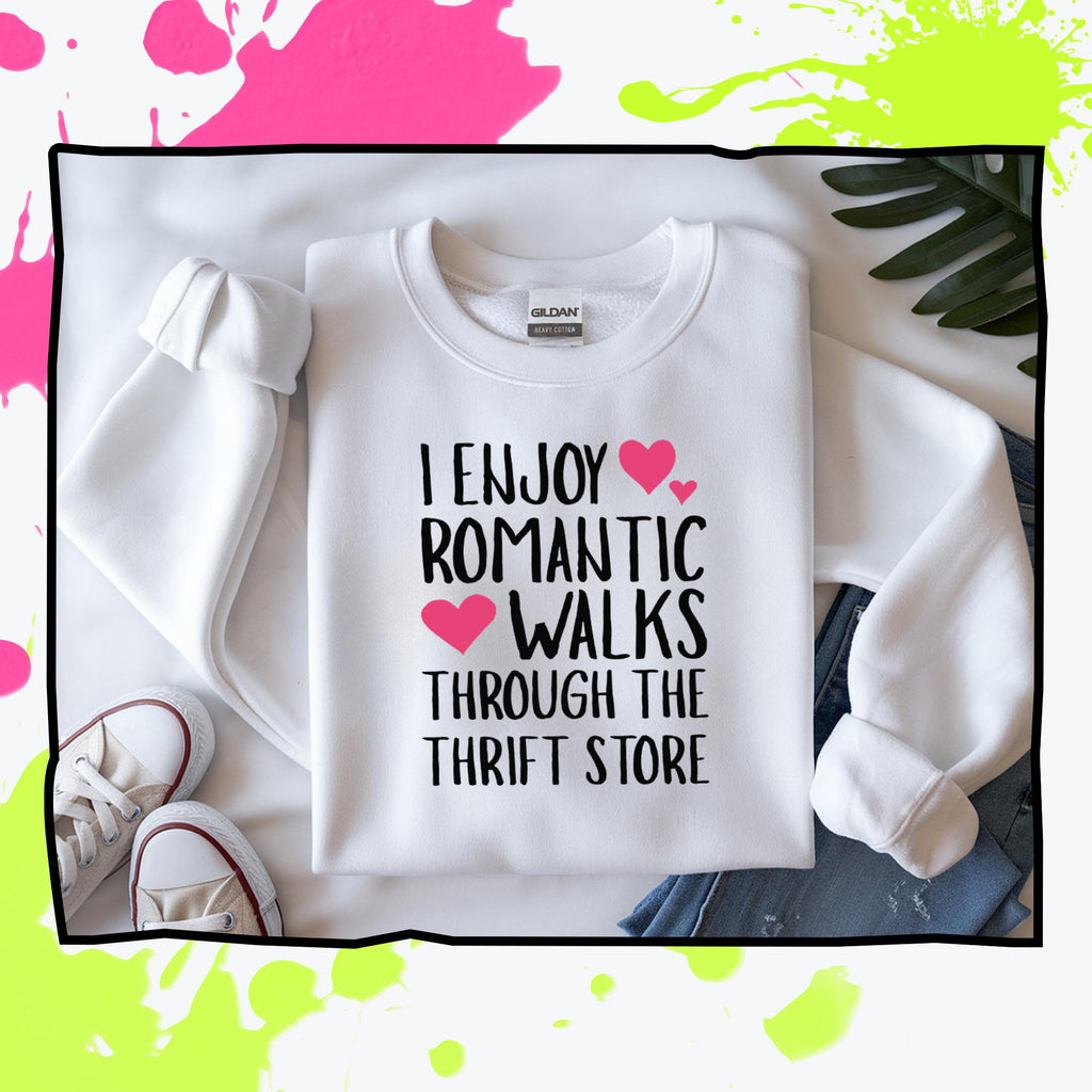 Romantic Walks Thru the Thrift Store Clipart | Funny Sarcastic Relatable Quote PNG SVG Illustrator | Digital Download for Stickers & Shirts