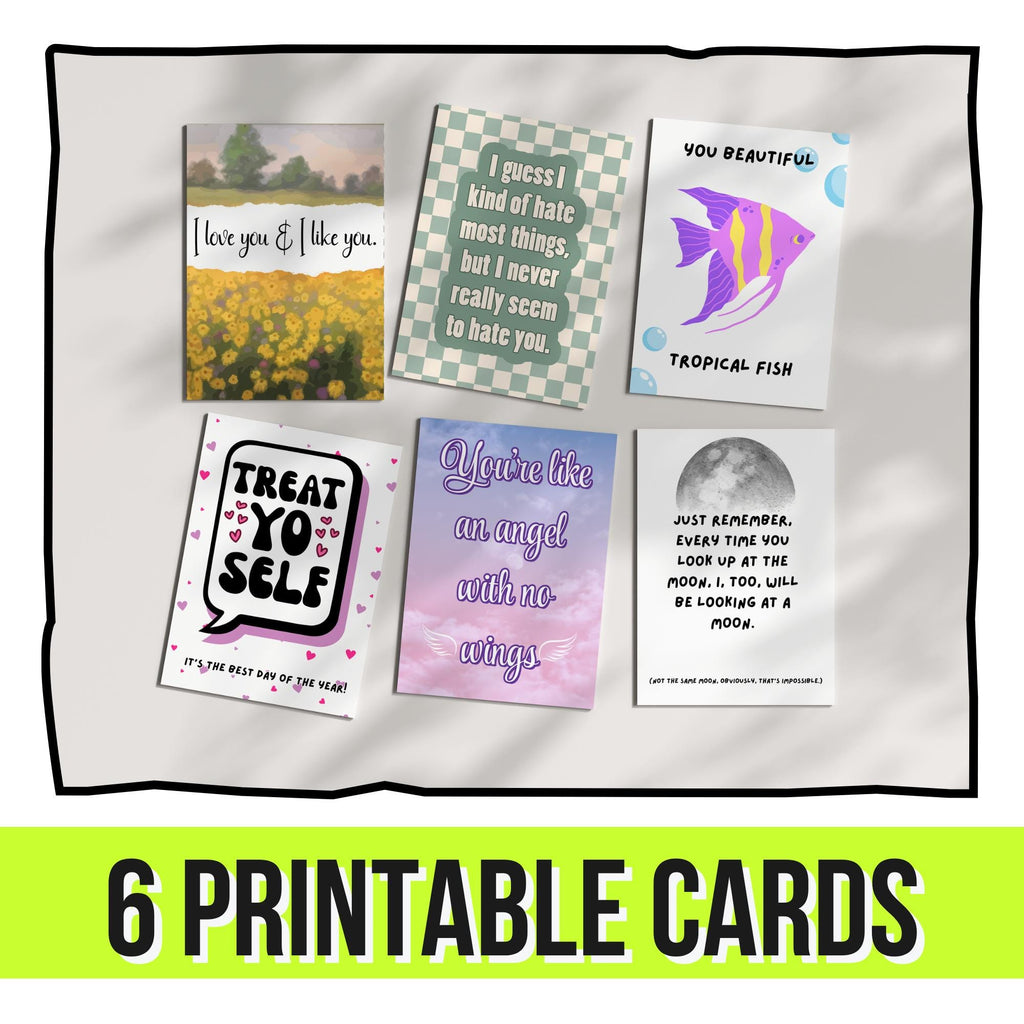 Parks and Rec Printable Card Set – 6 Funny Quote Cards, 5x7 Digital Download, Leslie Knope Love Cards, Couples and Friendship Cards