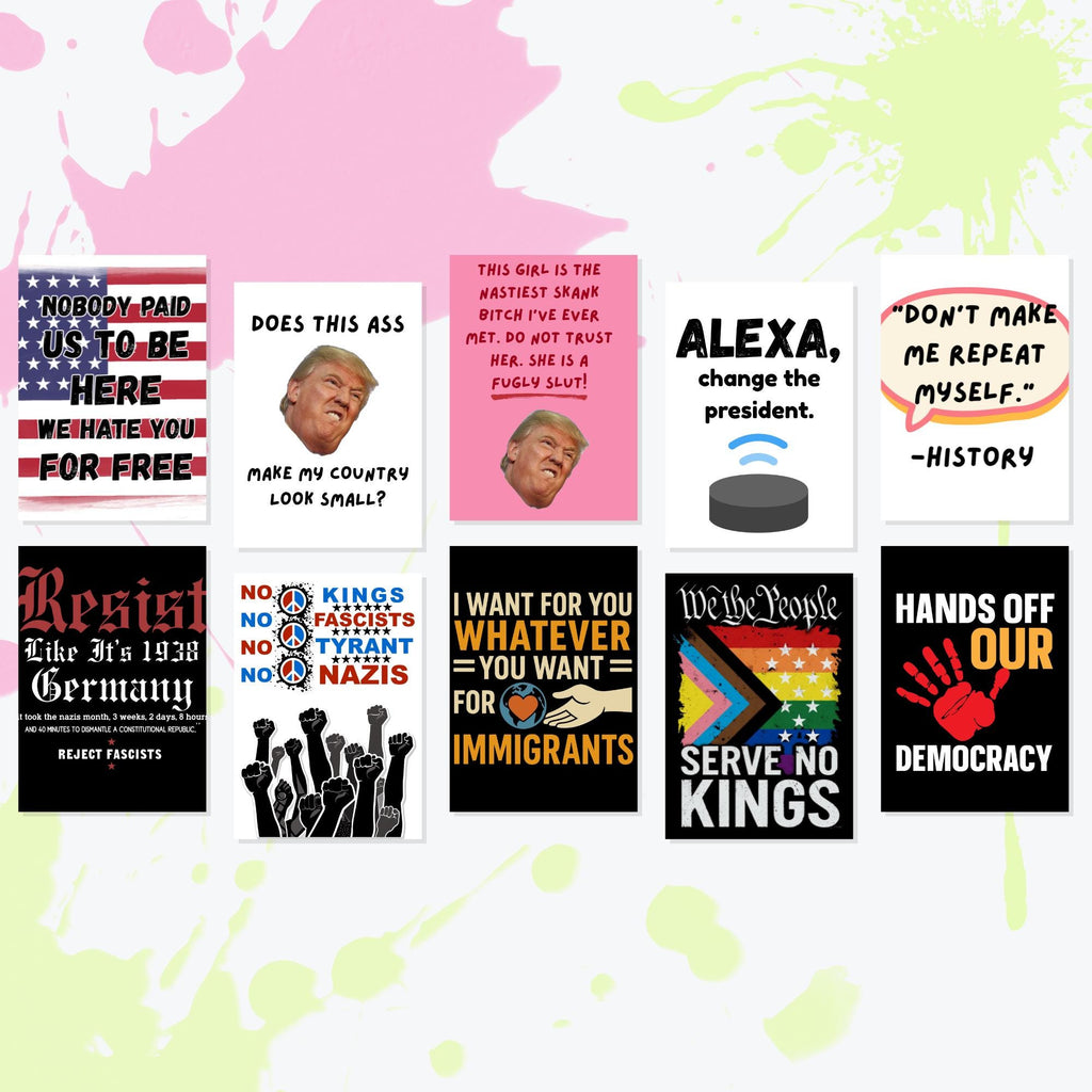 Printable Protest Posters Bundle (60+) | Activist Wall Art | Pro-Choice, Anti-Trump, BLM, No Kings Signs | Instant Download Prints 5 Sizes