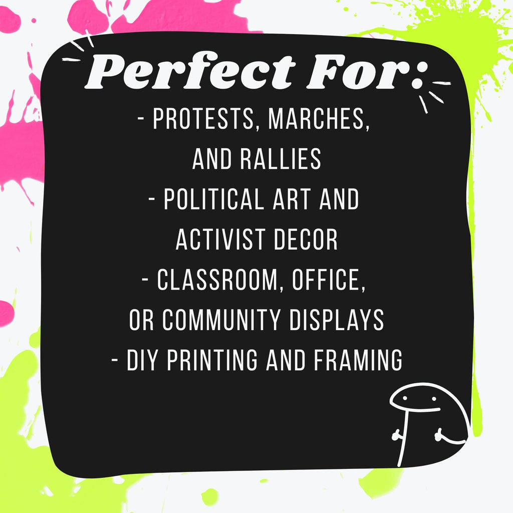 Printable Protest Posters Bundle (60+) | Activist Wall Art | Pro-Choice, Anti-Trump, BLM, No Kings Signs | Instant Download Prints 5 Sizes