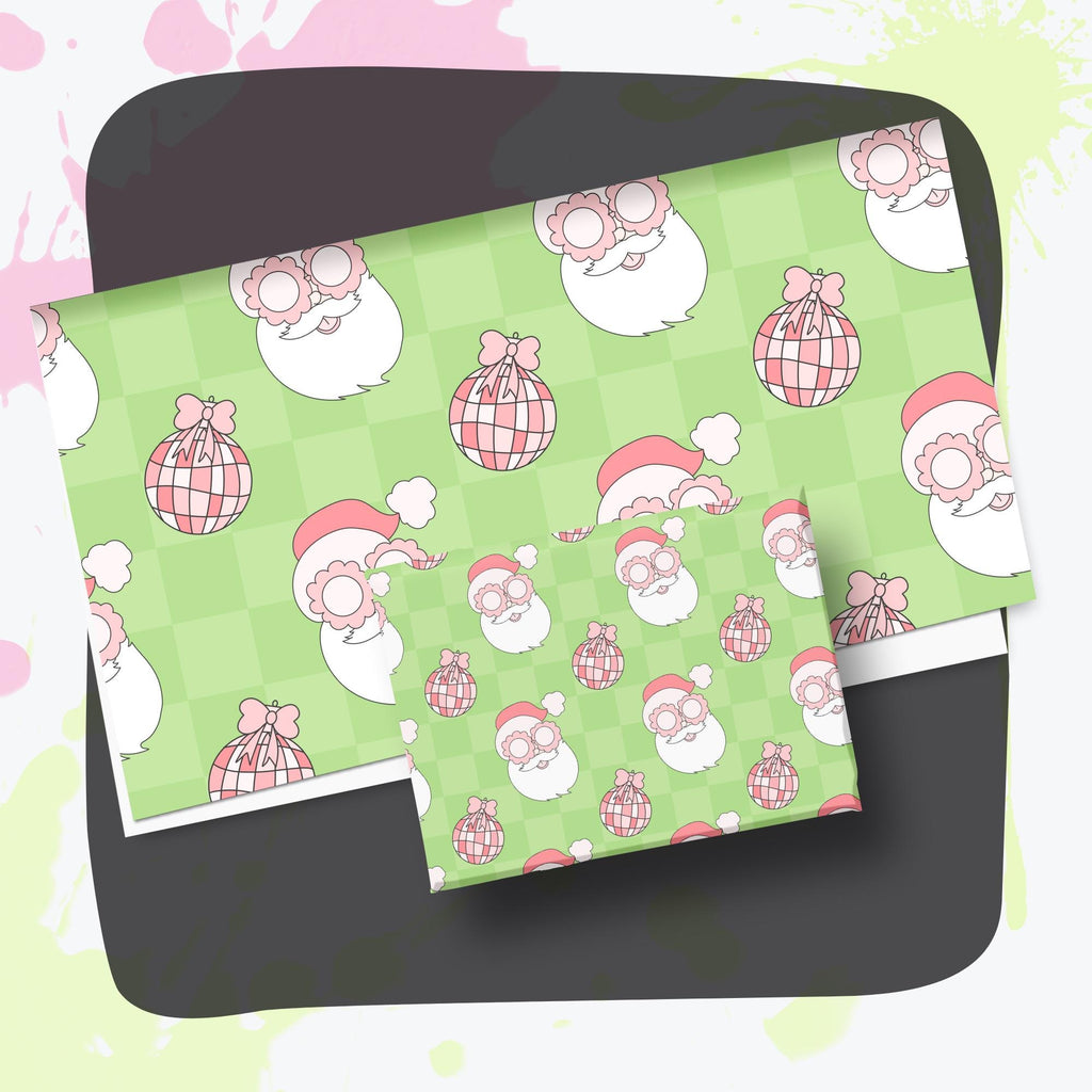 Coquette Christmas Seamless Patterns | 12 Unique Digital Papers | Transparent + Color Backgrounds | Pink Holiday Scrapbook PNG 300 DPI