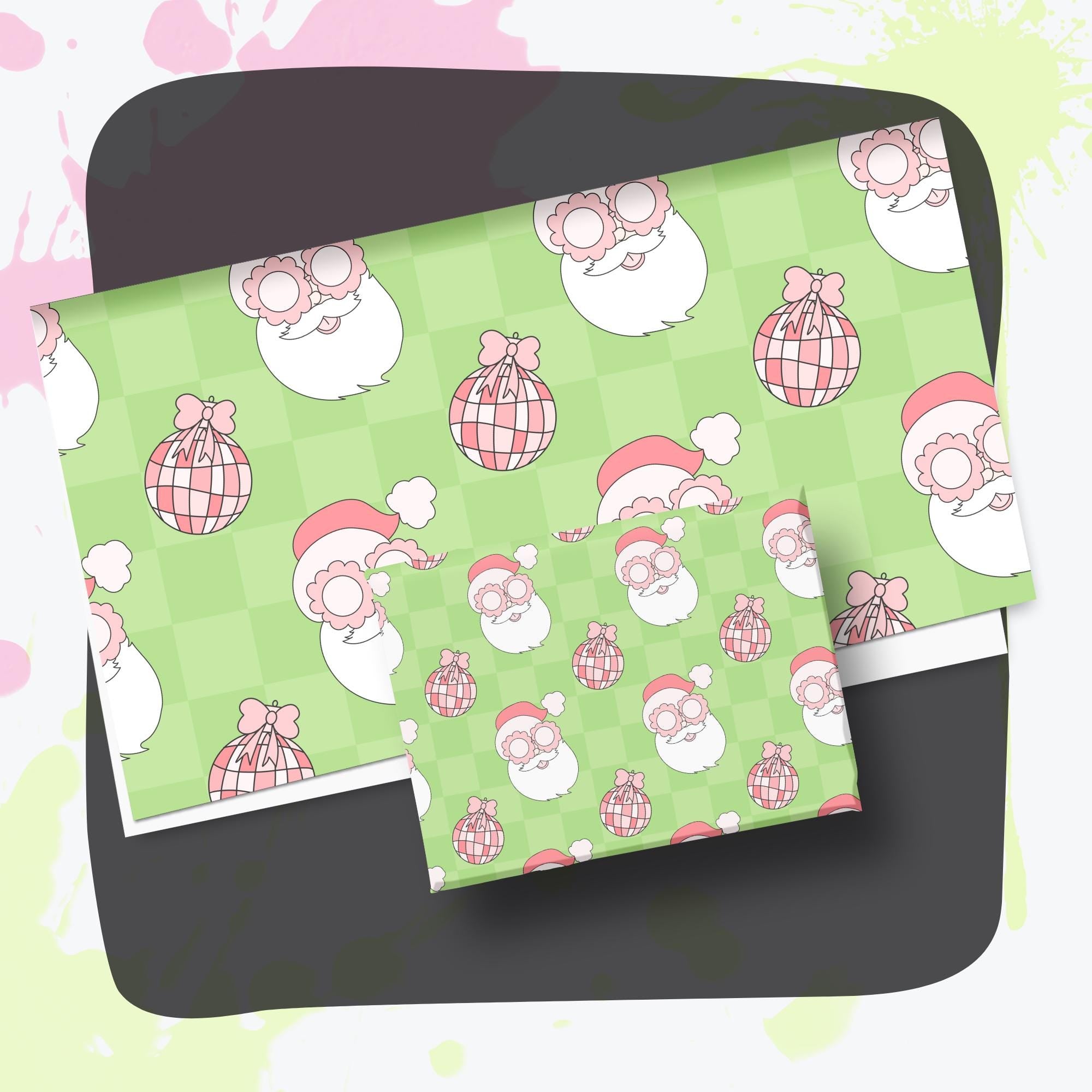 Coquette Christmas Seamless Patterns | 12 Unique Digital Papers | Transparent + Color Backgrounds | Pink Holiday Scrapbook PNG 300 DPI