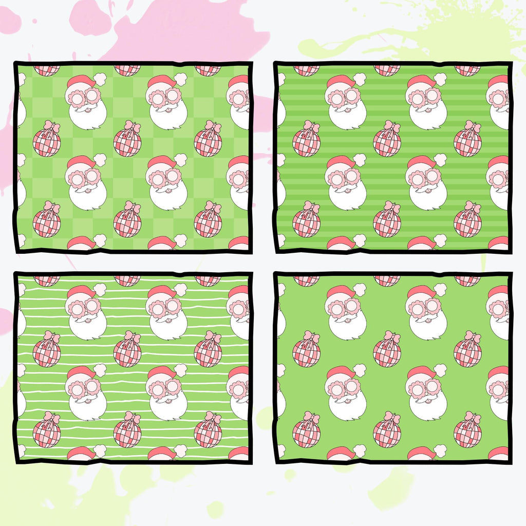 Coquette Christmas Seamless Patterns | 12 Unique Digital Papers | Transparent + Color Backgrounds | Pink Holiday Scrapbook PNG 300 DPI