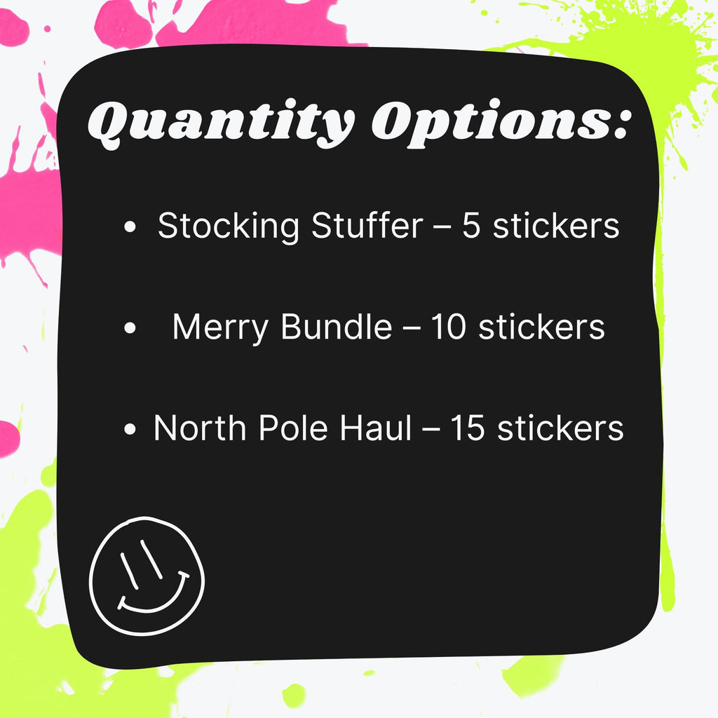 Christmas Mystery Sticker Pack | Holiday Stickers, Winter, Cozy, Festive | Glossy or Holographic | Seasonal Sticker Grab Bag