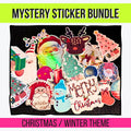 Christmas Mystery Sticker Pack | Holiday Stickers, Winter, Cozy, Festive | Glossy or Holographic | Seasonal Sticker Grab Bag