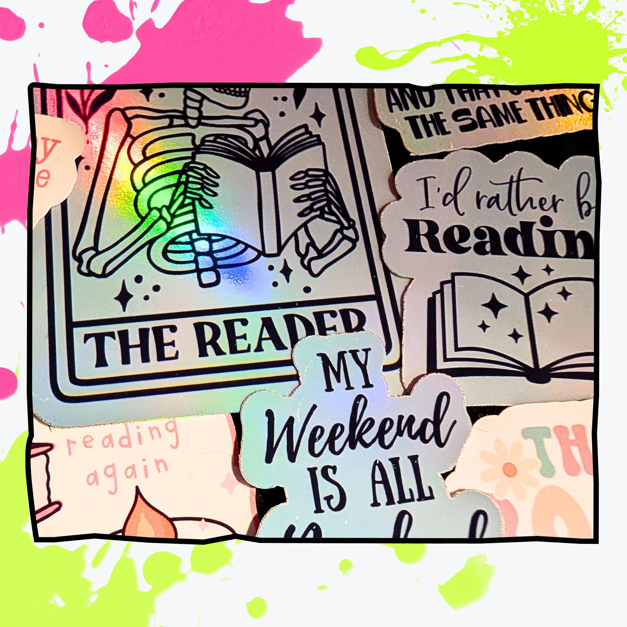 Literary Mystery Sticker Pack | Book Lover Stickers | Authors, Quotes, Cozy Library Aesthetic | Glossy or Holographic | Water Resistant