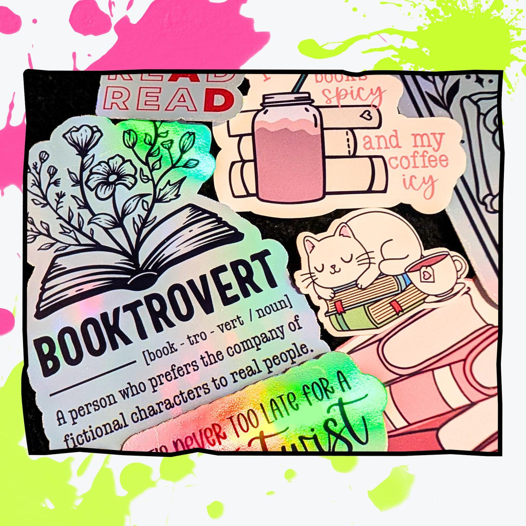 Literary Mystery Sticker Pack | Book Lover Stickers | Authors, Quotes, Cozy Library Aesthetic | Glossy or Holographic | Water Resistant