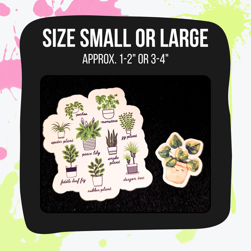 Plant Mystery Sticker Pack | Houseplants, Leaves, Botanicals, Garden Aesthetic | Glossy or Holographic | Water Resistant Stickers