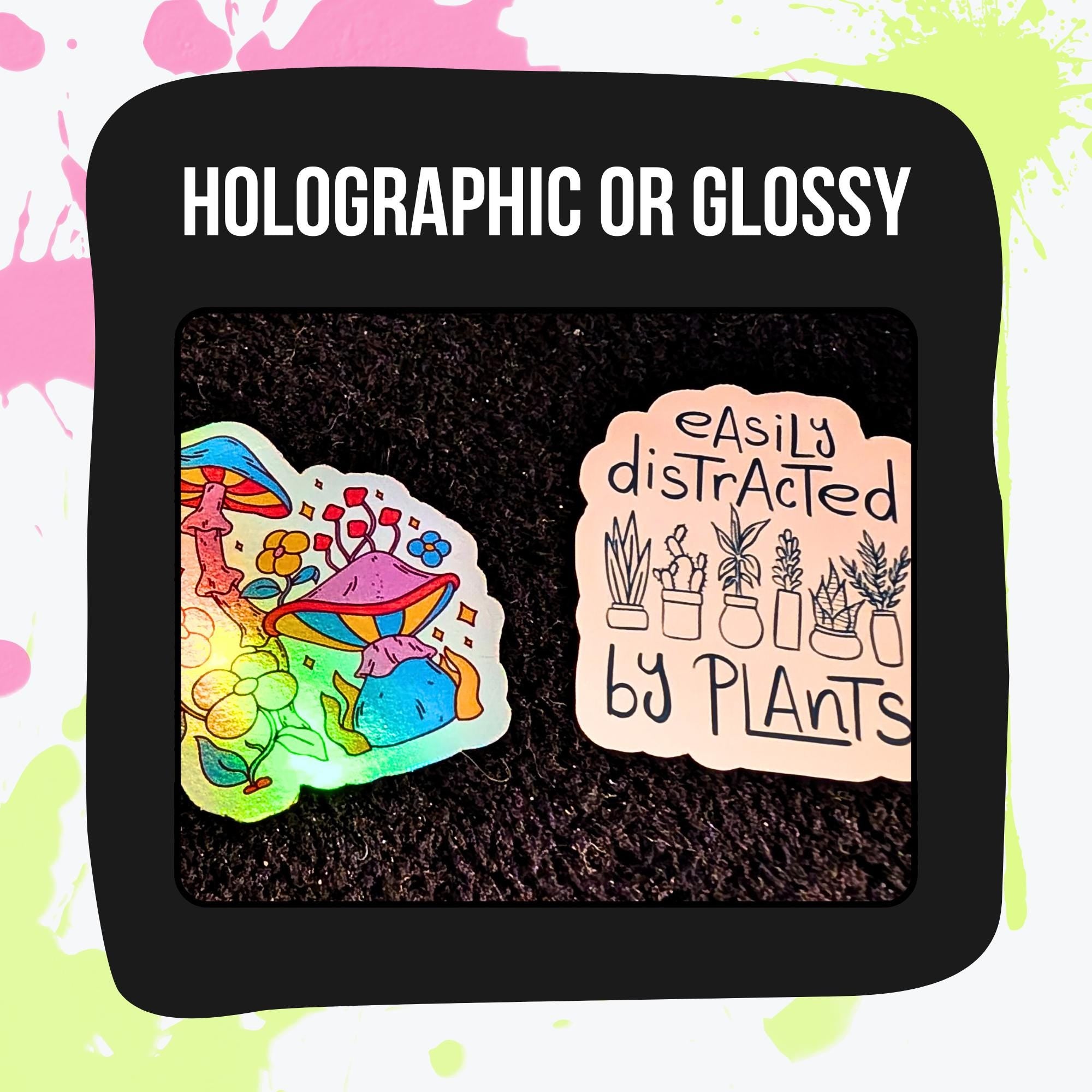 Plant Mystery Sticker Pack | Houseplants, Leaves, Botanicals, Garden Aesthetic | Glossy or Holographic | Water Resistant Stickers