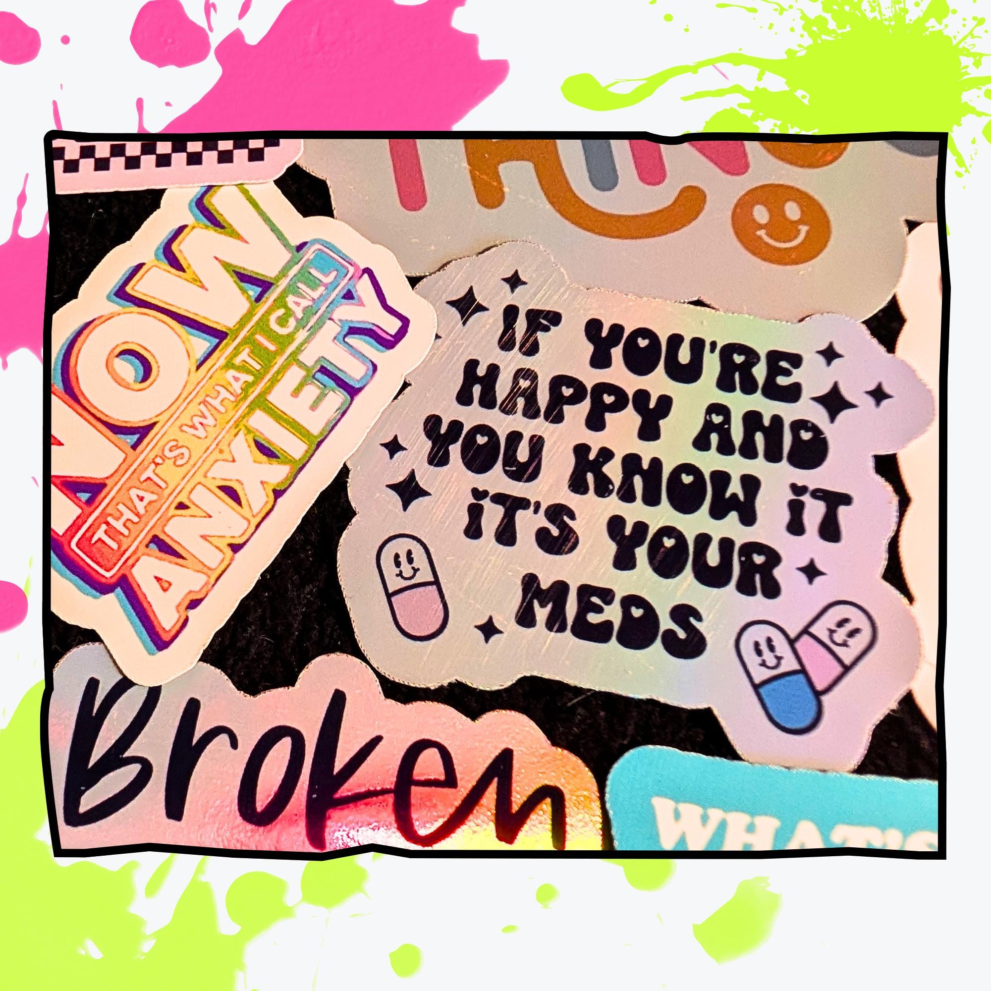 Mental Health Mystery Sticker Pack | Positive Affirmations, Self Care, Anxiety Support, Gentle Reminders | Glossy or Holo | Water Resistant