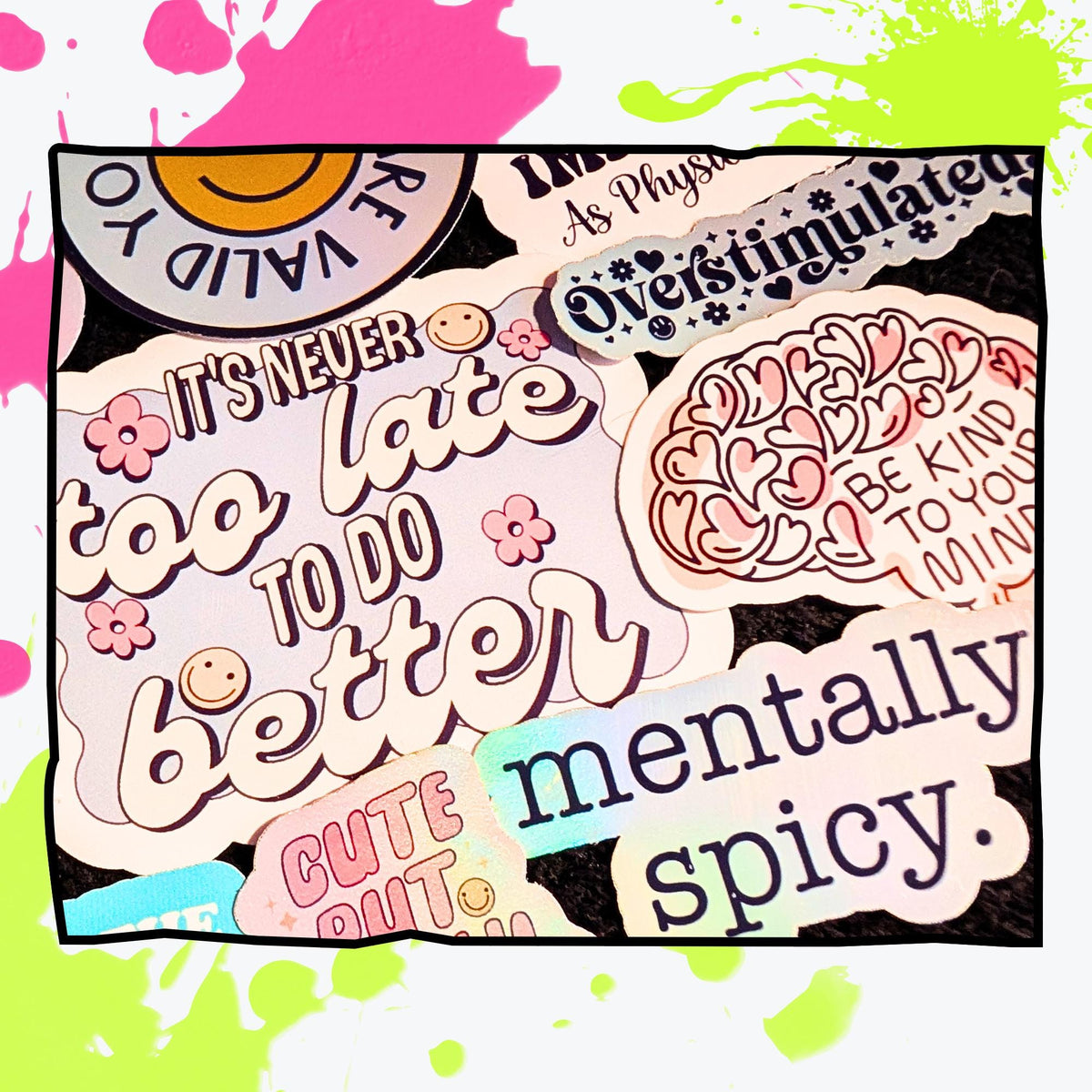 Mental Health Mystery Sticker Pack | Positive Affirmations, Self Care, Anxiety Support, Gentle Reminders | Glossy or Holo | Water Resistant