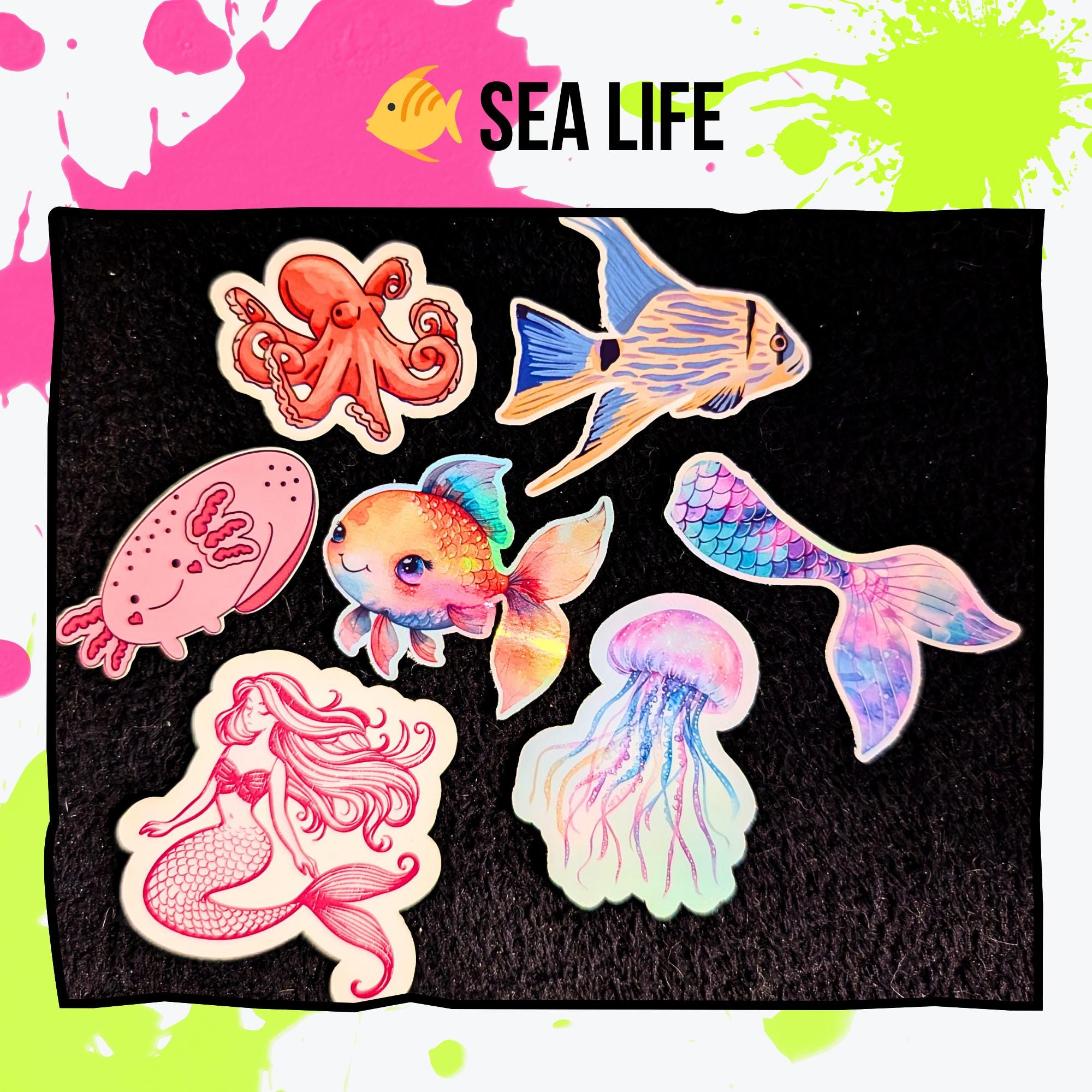 Animal Sticker Mystery Pack | Cats, Dogs, Sea Life, Safari & Jungle, Reptiles or Mixed | Holographic or Glossy | Cute Sticker Grab Bag