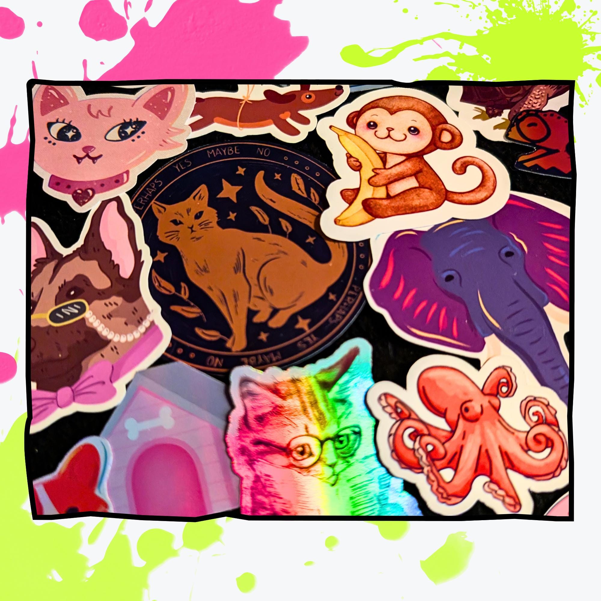Animal Sticker Mystery Pack | Cats, Dogs, Sea Life, Safari & Jungle, Reptiles or Mixed | Holographic or Glossy | Cute Sticker Grab Bag