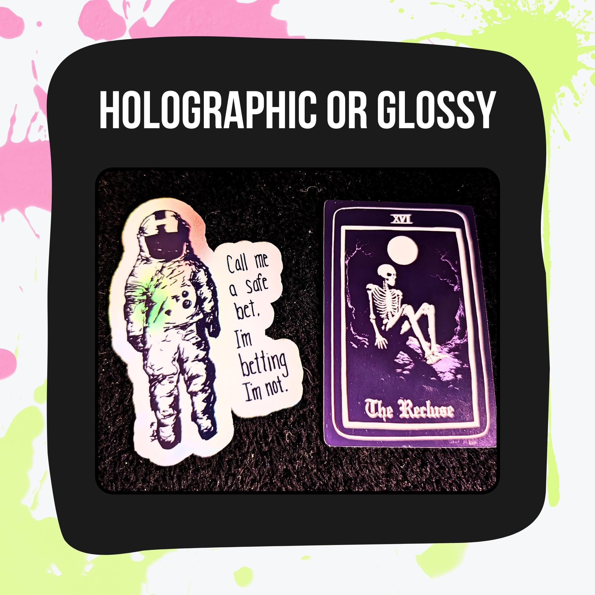 Spooky & Alt Mystery Sticker Pack | Elder Emo, Witchy Occult, True Crime, Grunge, Spooky Season | Holographic or Glossy | Aesthetic Stickers