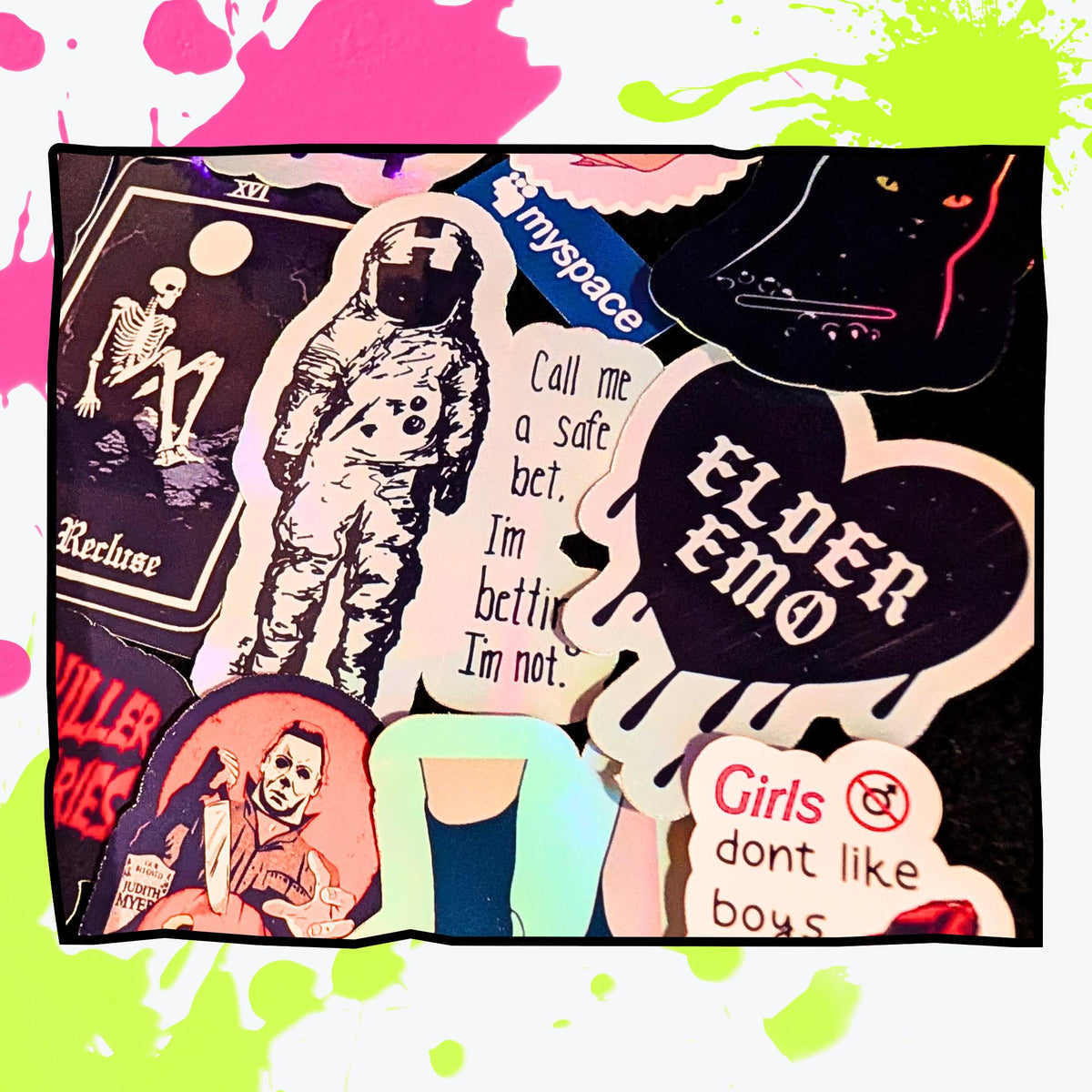 Spooky & Alt Mystery Sticker Pack | Elder Emo, Witchy Occult, True Crime, Grunge, Spooky Season | Holographic or Glossy | Aesthetic Stickers