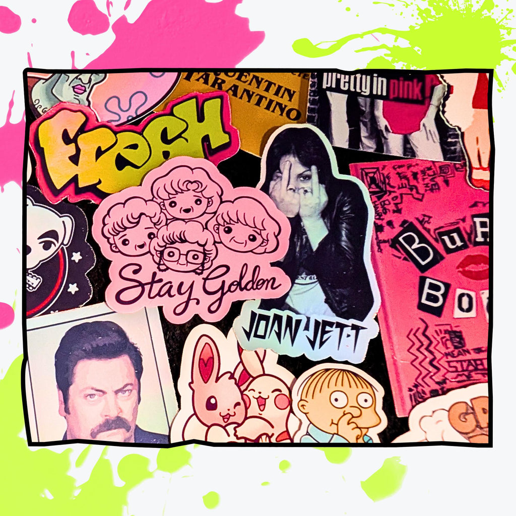 Pop Culture Mystery Sticker Pack | Movies, TV, Music, Gaming, Celebrities | Alt/Emo, Hip-Hop, Country, Pop, Rock | Glossy or Holo Stickers