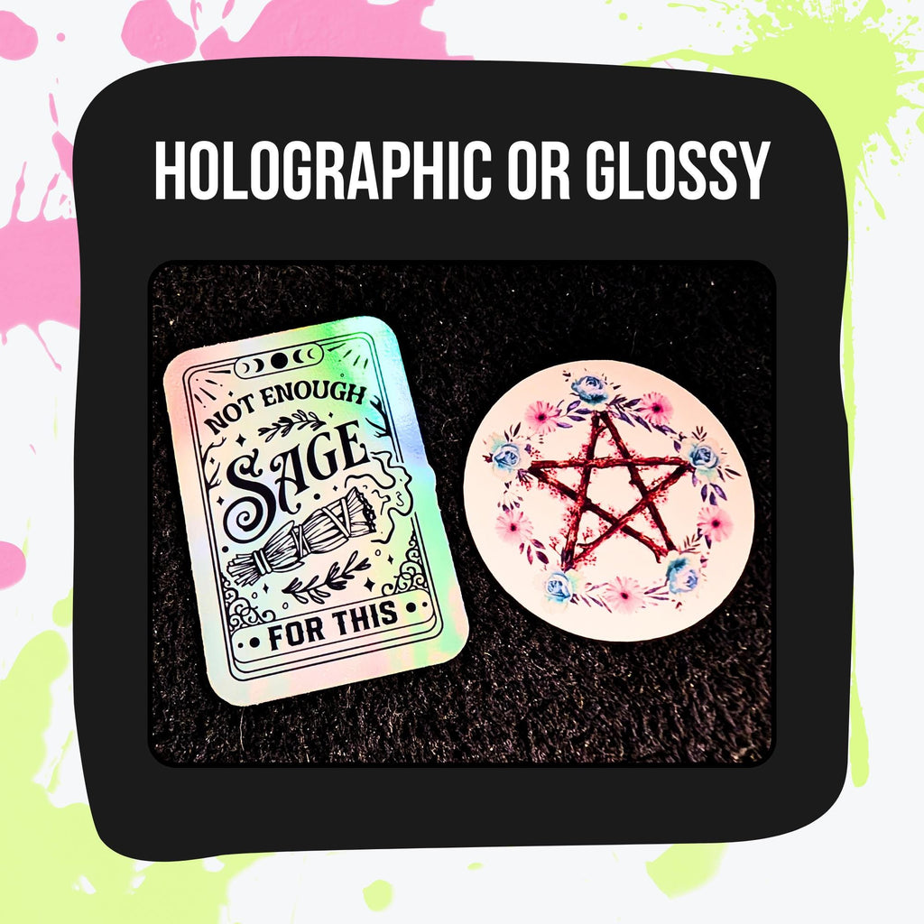 Witchy Vibes Mystery Sticker Pack | Astrology, Crystals, Tarot, Witchcore Aesthetic | Glossy or Holographic | Spiritual & Occult Stickers