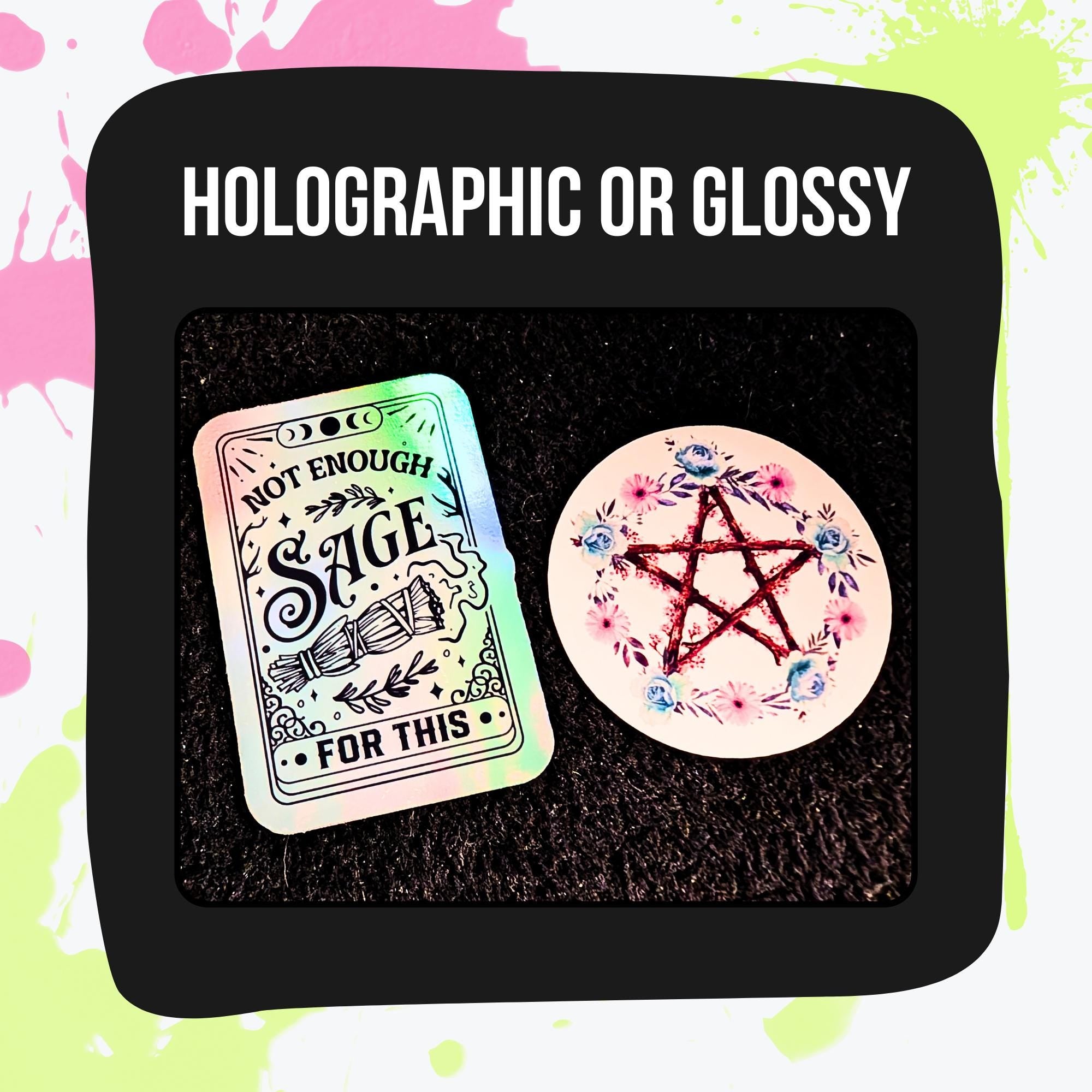Witchy Vibes Mystery Sticker Pack | Astrology, Crystals, Tarot, Witchcore Aesthetic | Glossy or Holographic | Spiritual & Occult Stickers