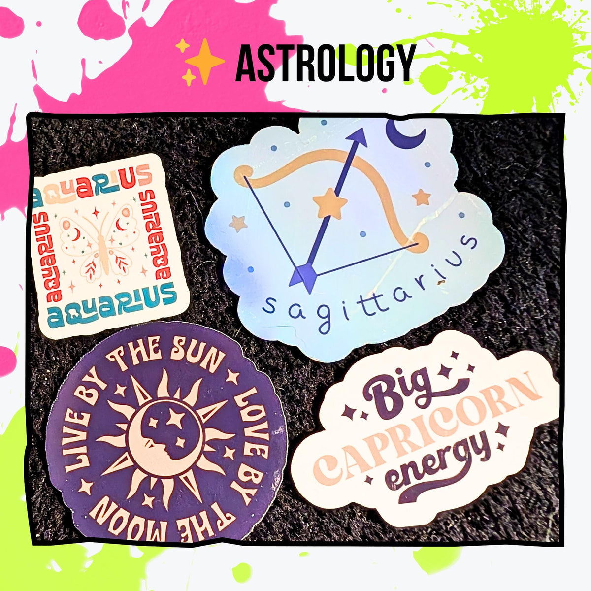 Witchy Vibes Mystery Sticker Pack | Astrology, Crystals, Tarot, Witchcore Aesthetic | Glossy or Holographic | Spiritual & Occult Stickers