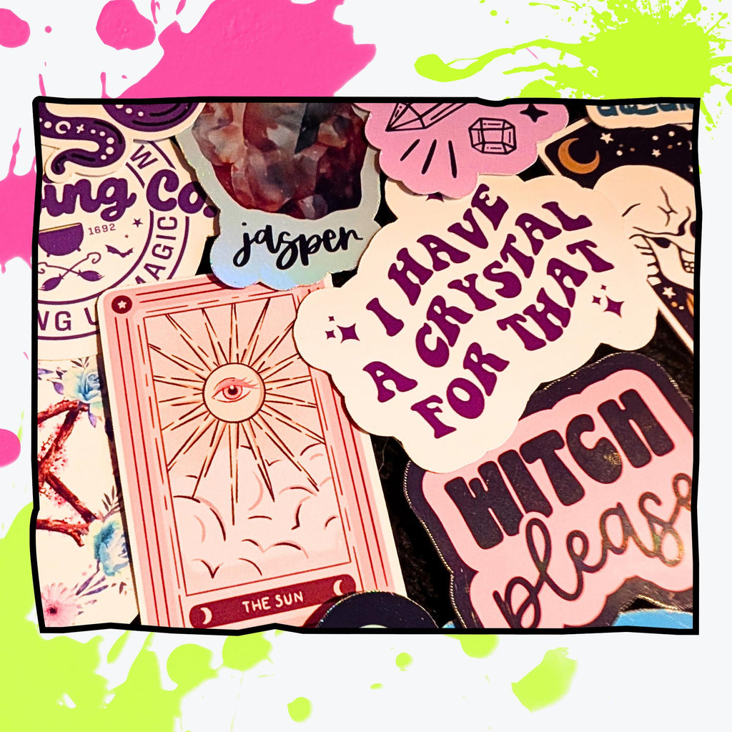 Witchy Vibes Mystery Sticker Pack | Astrology, Crystals, Tarot, Witchcore Aesthetic | Glossy or Holographic | Spiritual & Occult Stickers