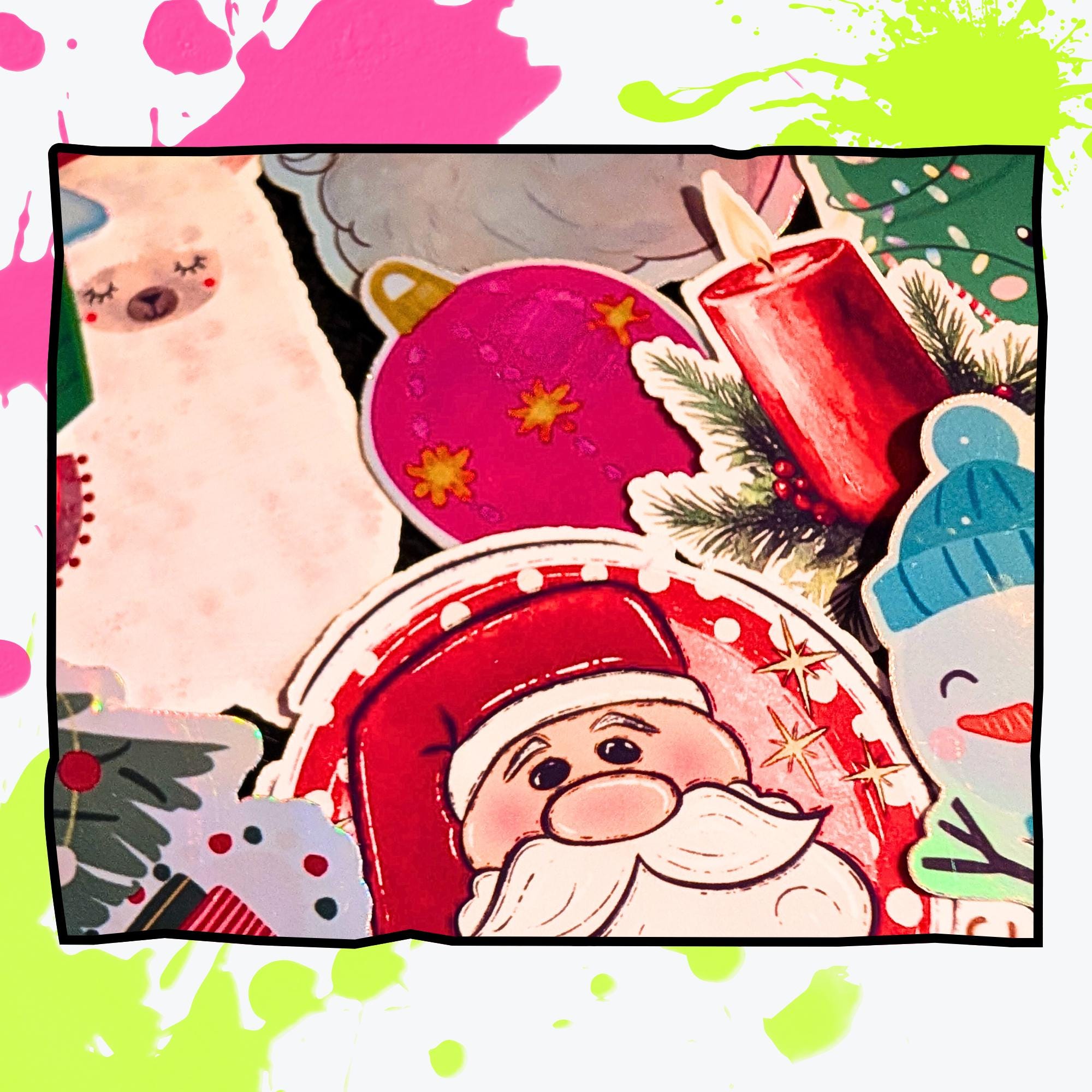 Christmas Mystery Sticker Pack | Holiday Stickers, Winter, Cozy, Festive | Glossy or Holographic | Seasonal Sticker Grab Bag