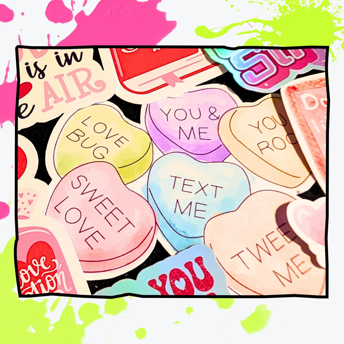 Valentine's Mystery Sticker Pack | Cute Romantic Stickers | Glossy or Holographic | Hearts, Candy, Love, Pastel Aesthetic | Water Resistant