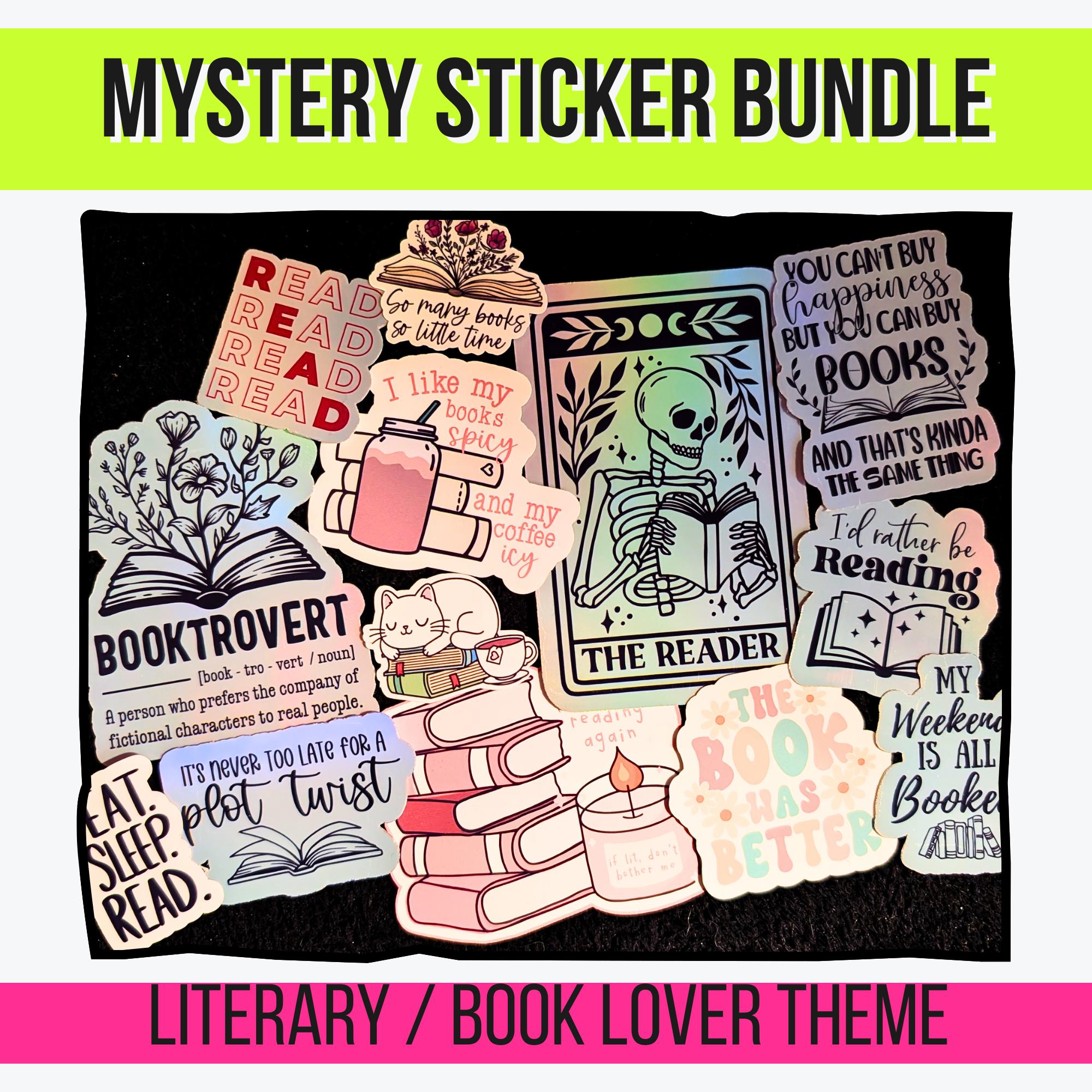 Literary Mystery Sticker Pack | Book Lover Stickers | Authors, Quotes, Cozy Library Aesthetic | Glossy or Holographic | Water Resistant