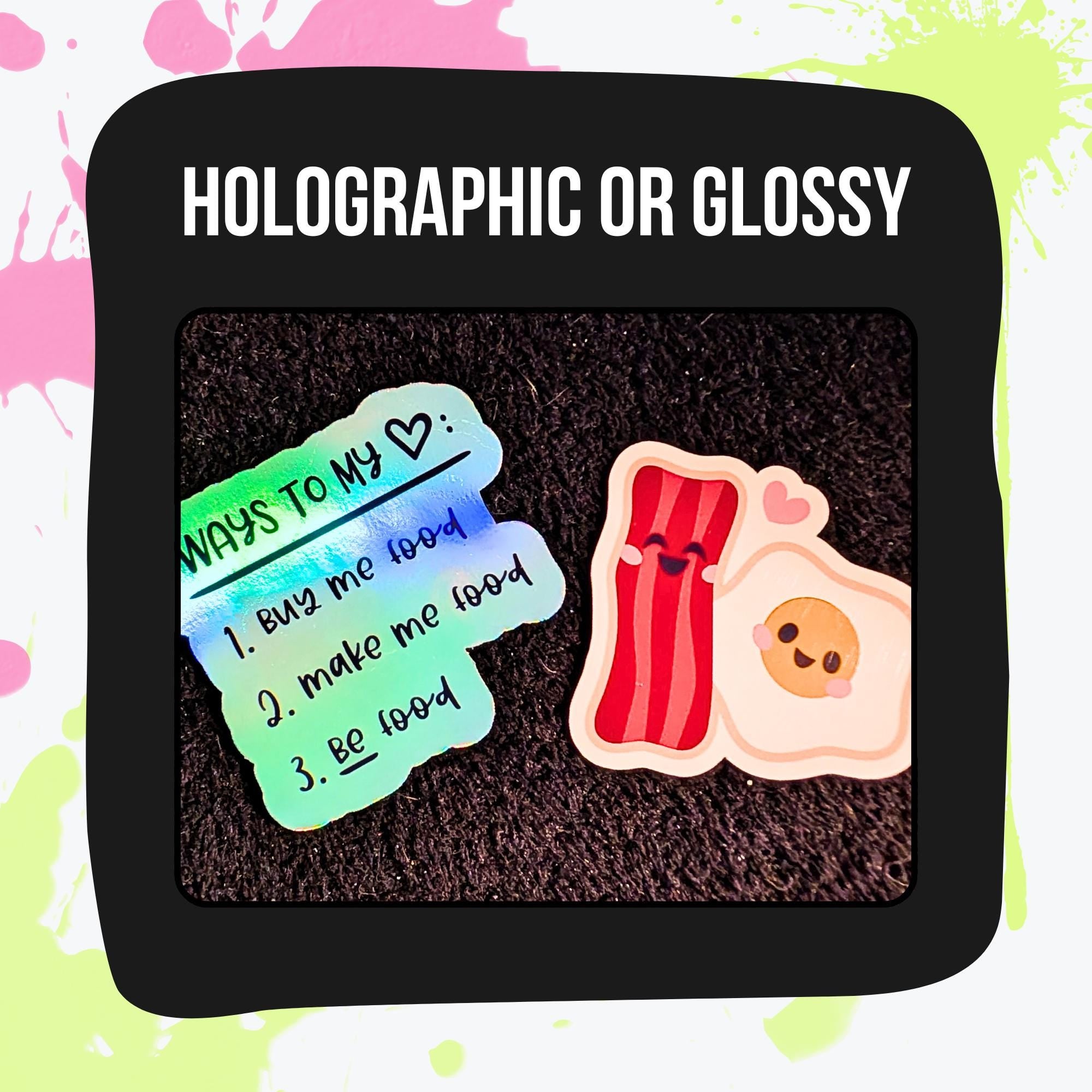 Food & Drink Mystery Sticker Pack | Cute Snacks, Cafe Aesthetic, Desserts, and Drinks | Glossy or Holographic | Kawaii Kitchen Stickers