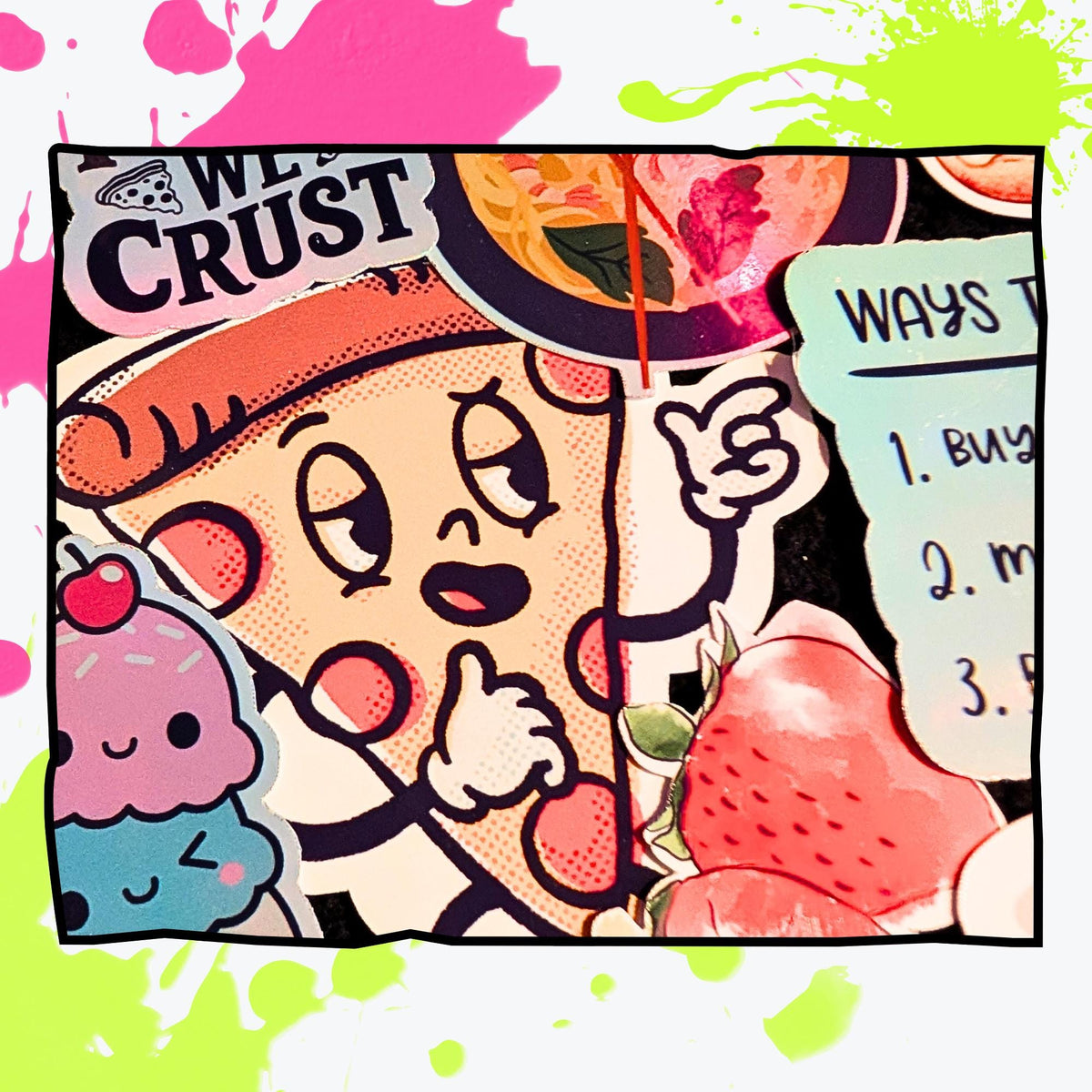 Food & Drink Mystery Sticker Pack | Cute Snacks, Cafe Aesthetic, Desserts, and Drinks | Glossy or Holographic | Kawaii Kitchen Stickers