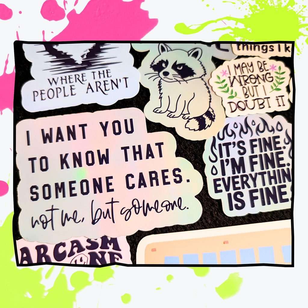 Sarcasm Mystery Sticker Pack | Snarky Quotes, Sassy Humor, Relatable Attitude | Glossy or Holographic | Water Resistant Stickers
