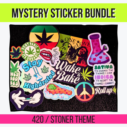 420 / Stoner Mystery Sticker Pack | Chill Vibes, Funny Weed Humor, Cannabis Aesthetic | Glossy or Holographic | Water Resistant