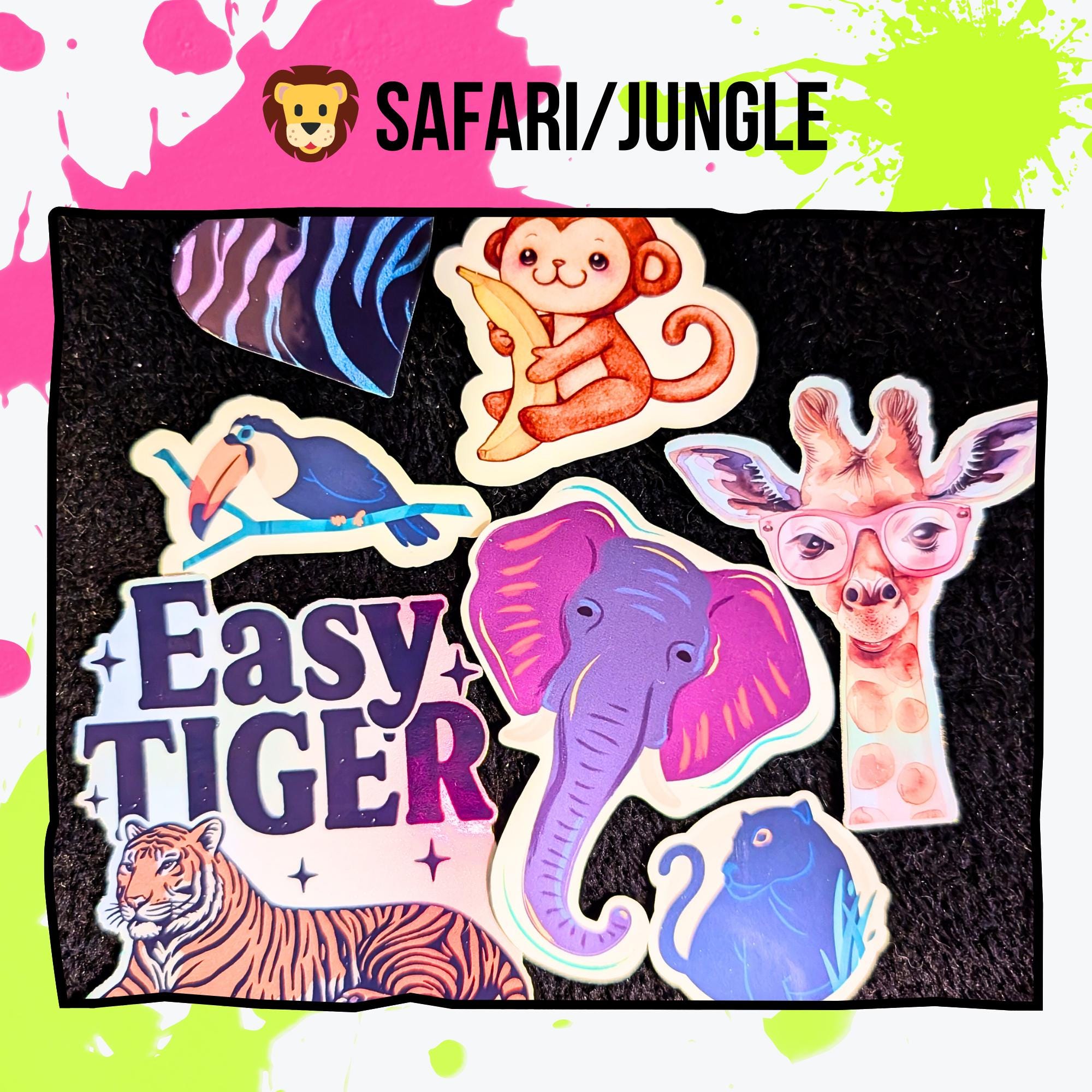Animal Sticker Mystery Pack | Cats, Dogs, Sea Life, Safari & Jungle, Reptiles or Mixed | Holographic or Glossy | Cute Sticker Grab Bag