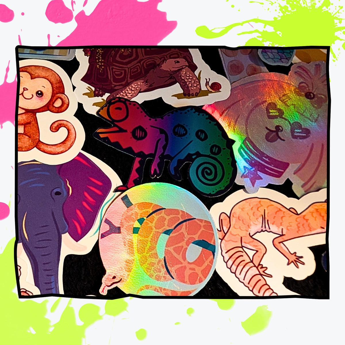 Animal Sticker Mystery Pack | Cats, Dogs, Sea Life, Safari & Jungle, Reptiles or Mixed | Holographic or Glossy | Cute Sticker Grab Bag