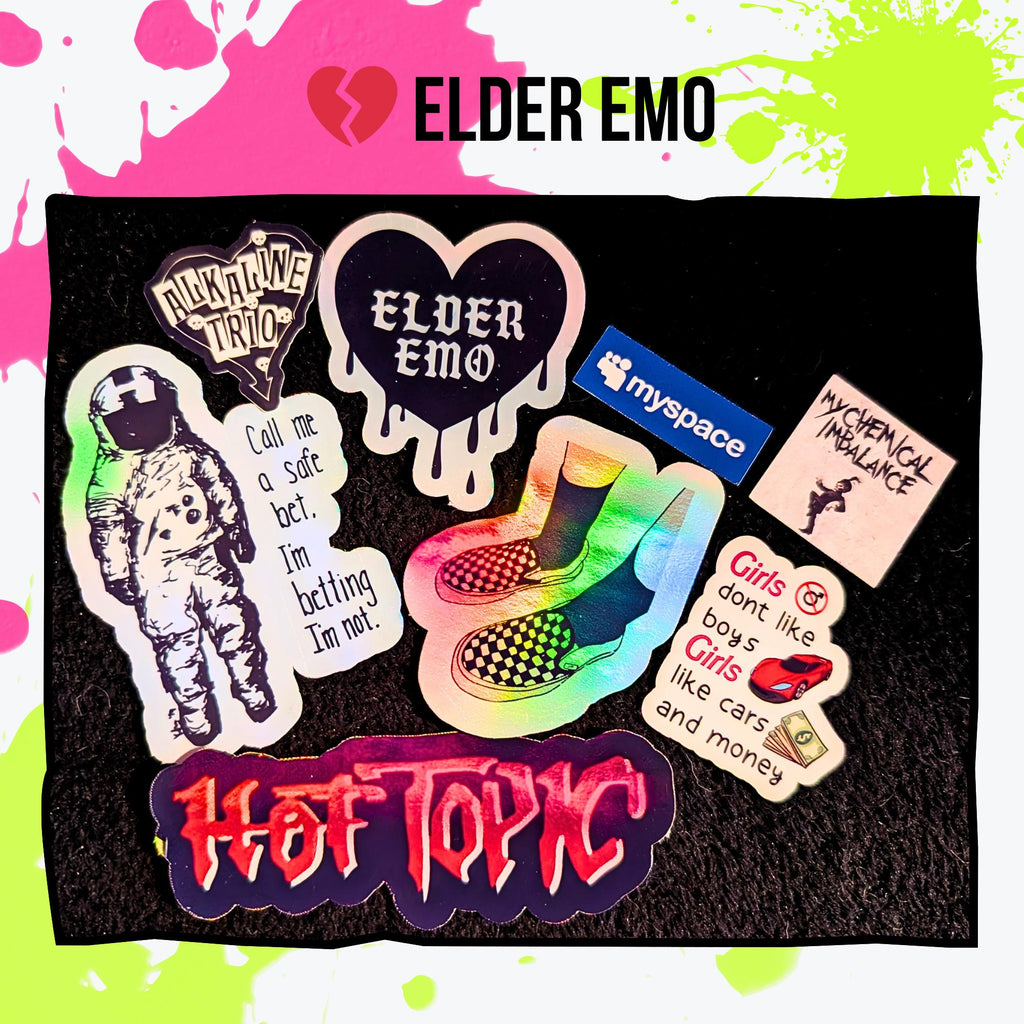 Spooky & Alt Mystery Sticker Pack | Elder Emo, Witchy Occult, True Crime, Grunge, Spooky Season | Holographic or Glossy | Aesthetic Stickers