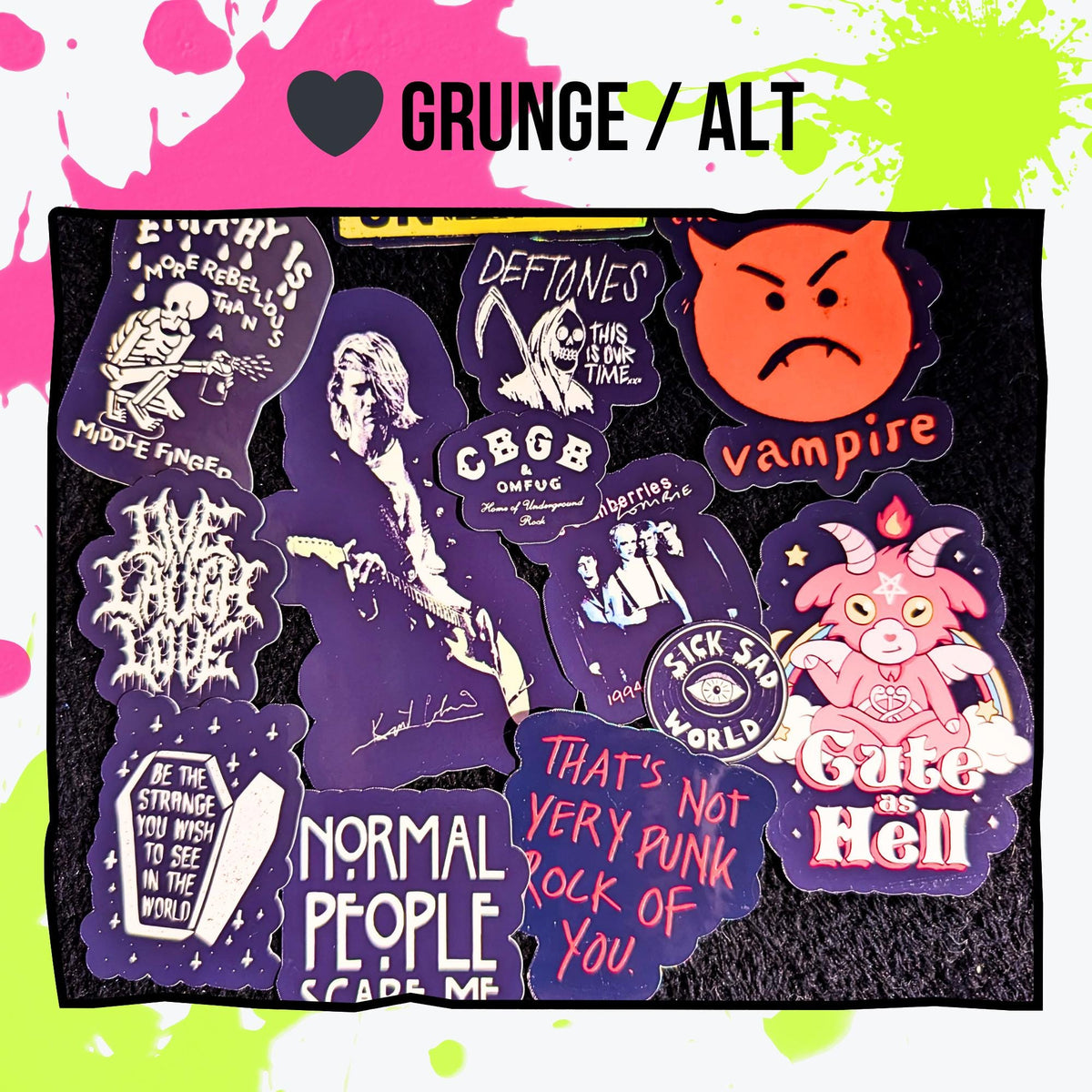 Spooky & Alt Mystery Sticker Pack | Elder Emo, Witchy Occult, True Crime, Grunge, Spooky Season | Holographic or Glossy | Aesthetic Stickers