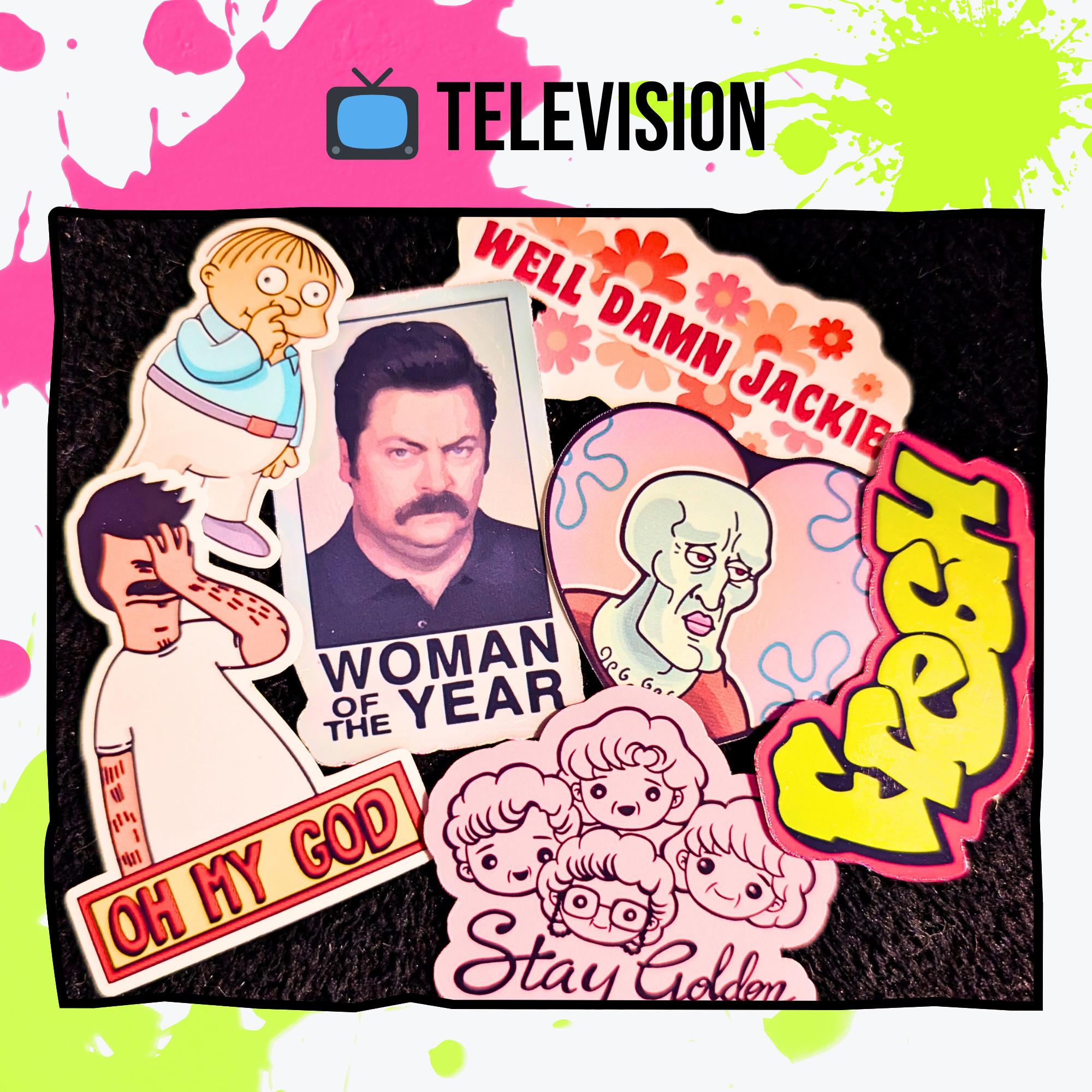 Pop Culture Mystery Sticker Pack | Movies, TV, Music, Gaming, Celebrities | Alt/Emo, Hip-Hop, Country, Pop, Rock | Glossy or Holo Stickers