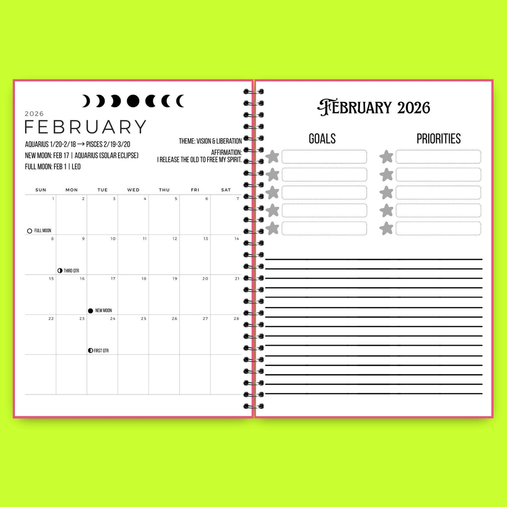2026-2027 Lunar Ritual Planner | Moon Phase Tracker Printable | Witchy Journal PDF | New & Full Moon Guide | Astrology Planner
