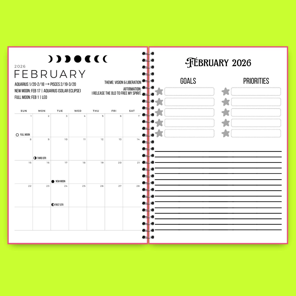 2026-2027 Lunar Ritual Planner | Moon Phase Tracker Printable | Witchy Journal PDF | New & Full Moon Guide | Astrology Planner