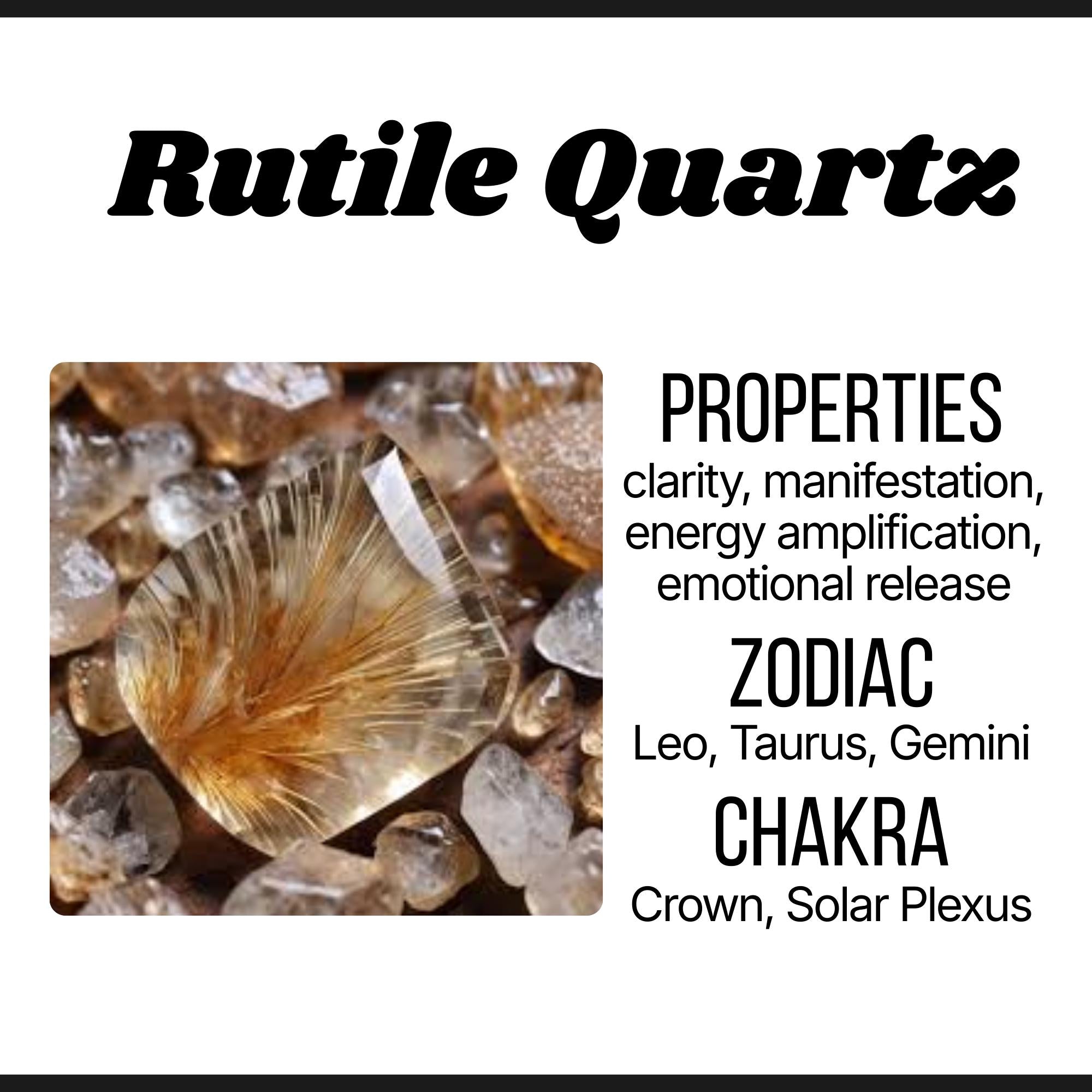Rutile Quartz Ring | Adjustable Stainless Steel Ring | Golden Thread Crystal | Manifestation & Clarity Stone | Witchy Jewelry Gift