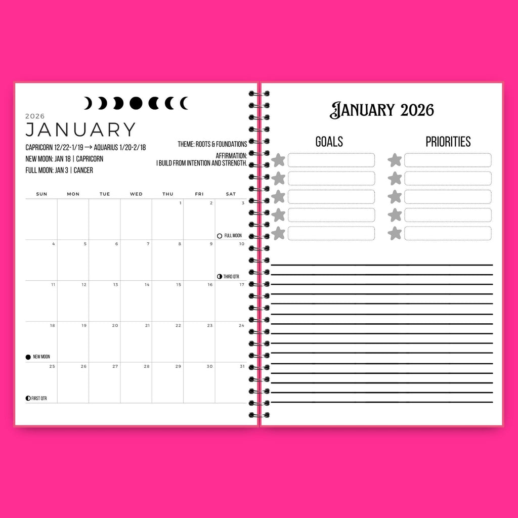 2026-2027 Lunar Ritual Planner | Moon Phase Tracker Printable | Witchy Journal PDF | New & Full Moon Guide | Astrology Planner
