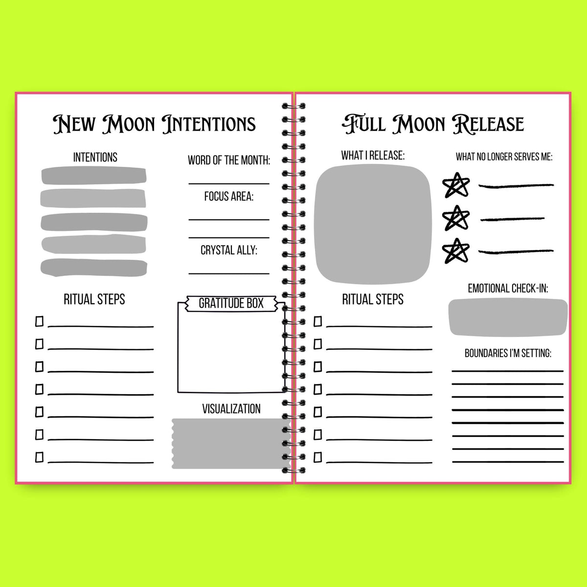 2026-2027 Lunar Ritual Planner | Moon Phase Tracker Printable | Witchy Journal PDF | New & Full Moon Guide | Astrology Planner