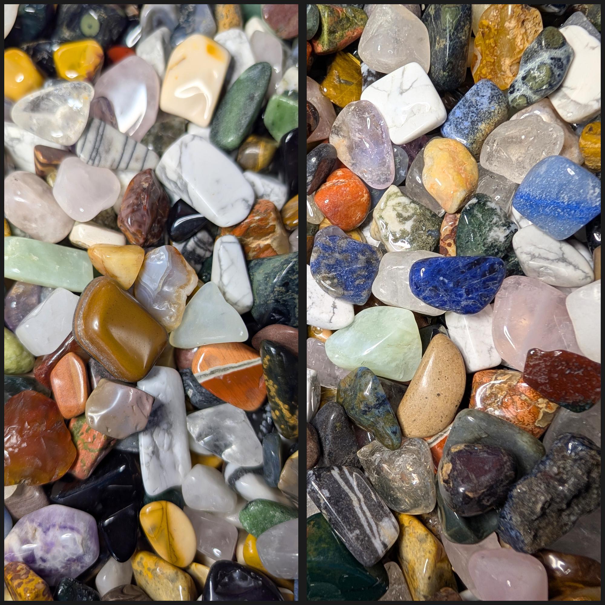 Natural Crystal Tumbles Lucky Scoop – 4 oz Jar – Assorted Healing Stones – Small Polished Crystals – Witchy Mystery Mix