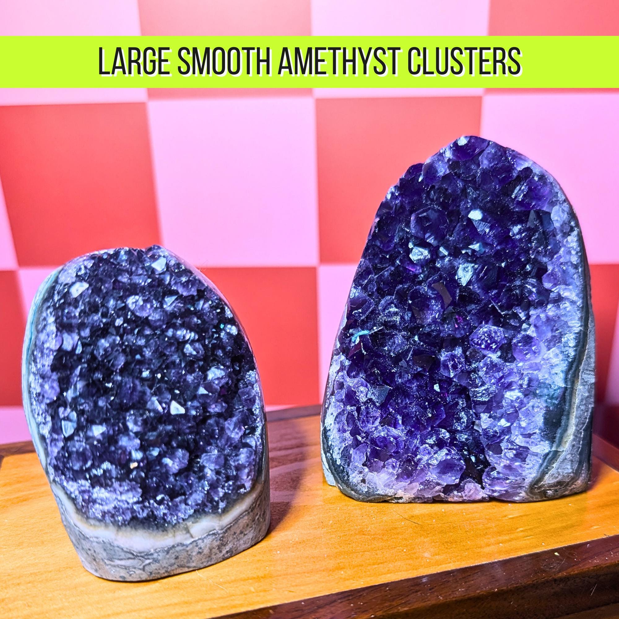 Large Smooth Amethyst Cluster | Polished Healing Crystal • Calm • Protection | Choose Your Piece