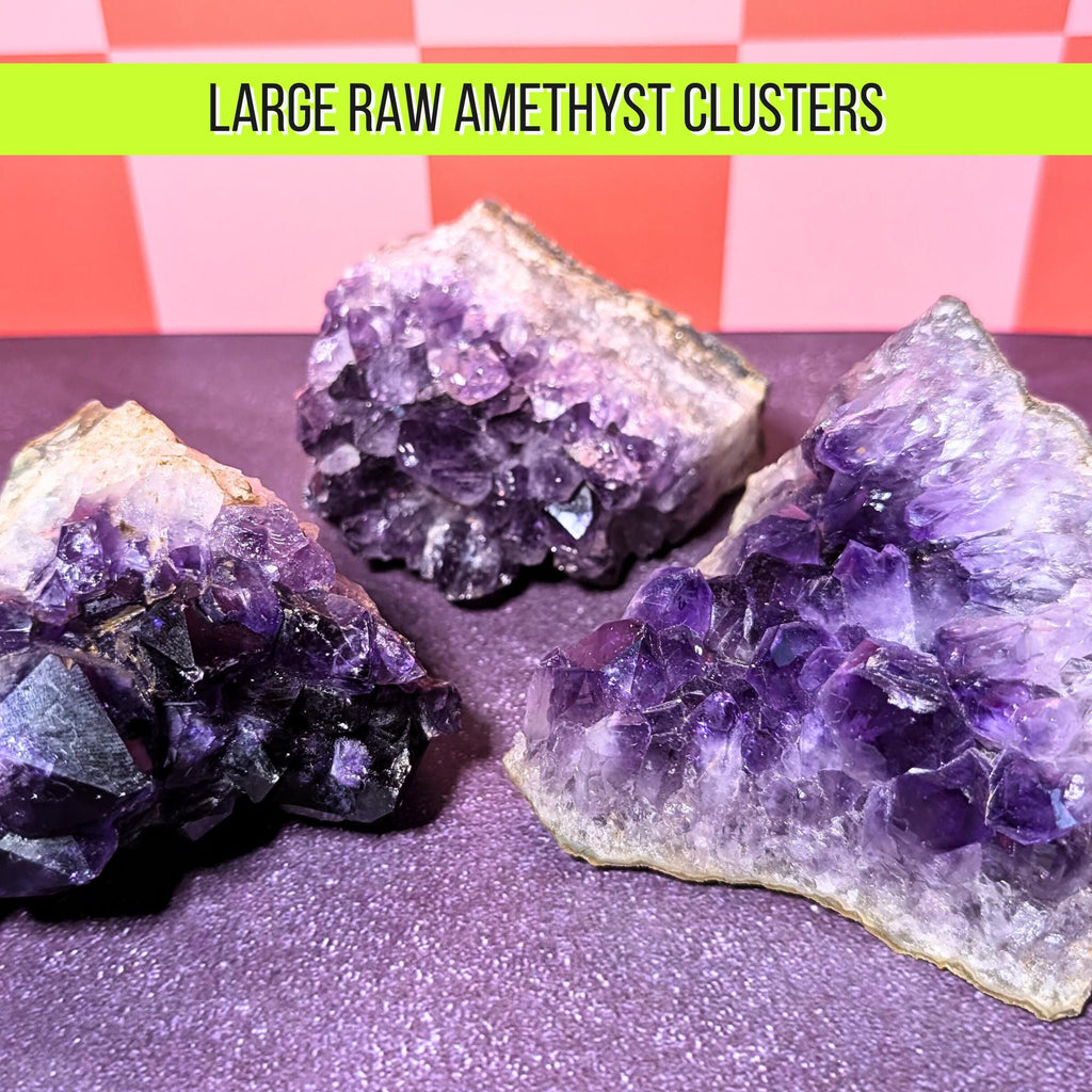 Large Raw Amethyst Cluster | Natural Healing Crystal • Protection • Calm Energy | Choose Your Piece