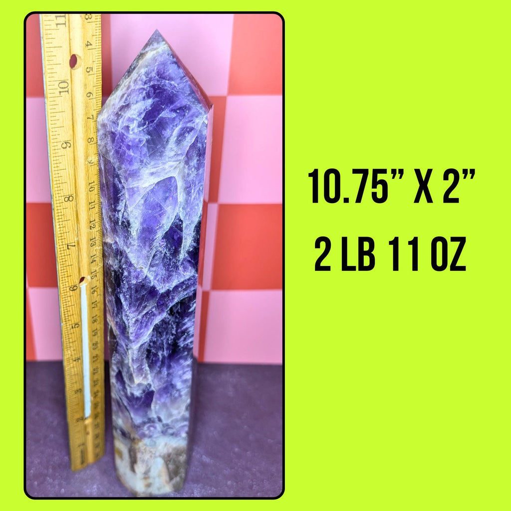 Large Amethyst Tower | Polished Point Crystal • Protection • Calm Energy | Statement Healing Stone