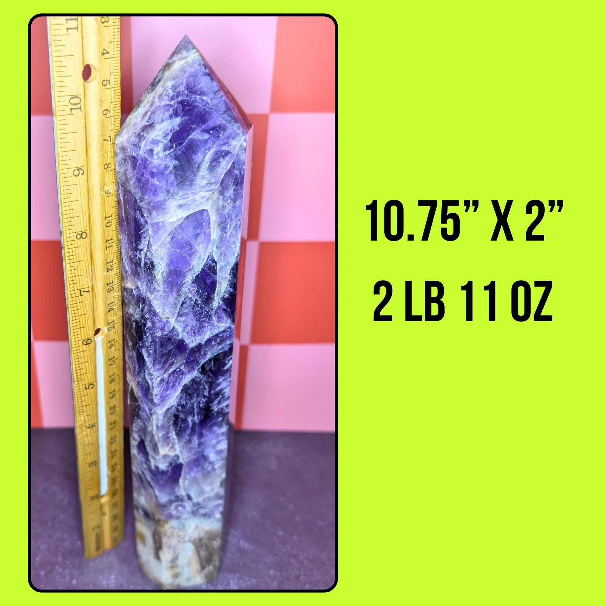 Large Amethyst Tower | Polished Point Crystal • Protection • Calm Energy | Statement Healing Stone
