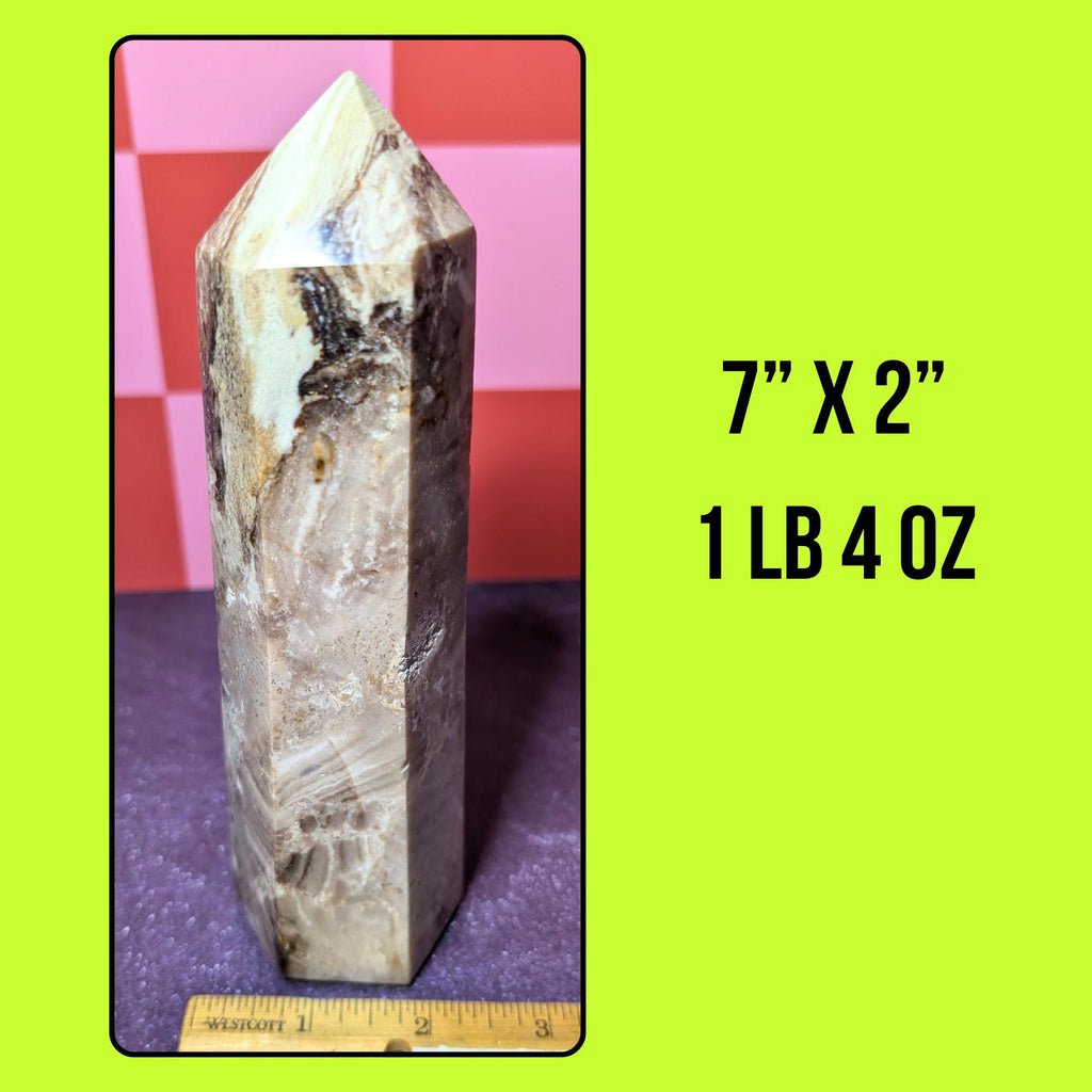 Large Chocolate Calcite Tower | Grounding Crystal Point • Emotional Balance • Stability Stone